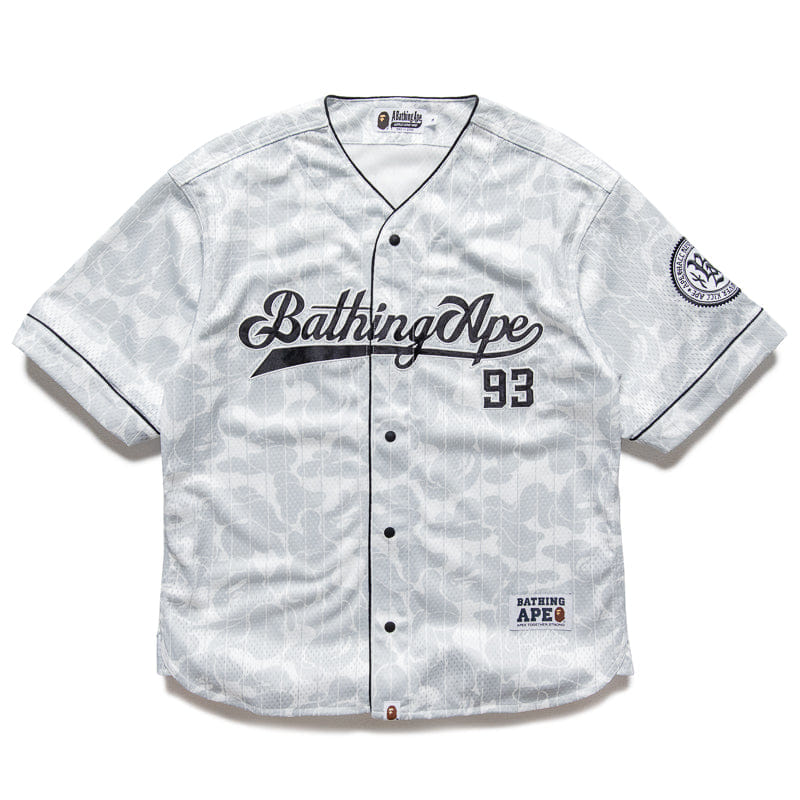 BAPE A Bathing Ape Camo Stripe Baseball Jersey - Gray