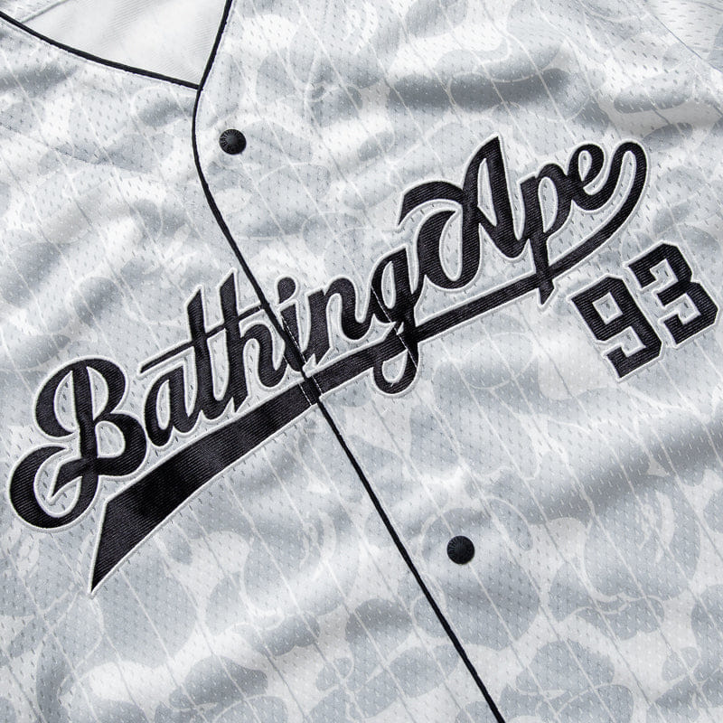 BAPE A Bathing Ape Camo Stripe Baseball Jersey - Gray