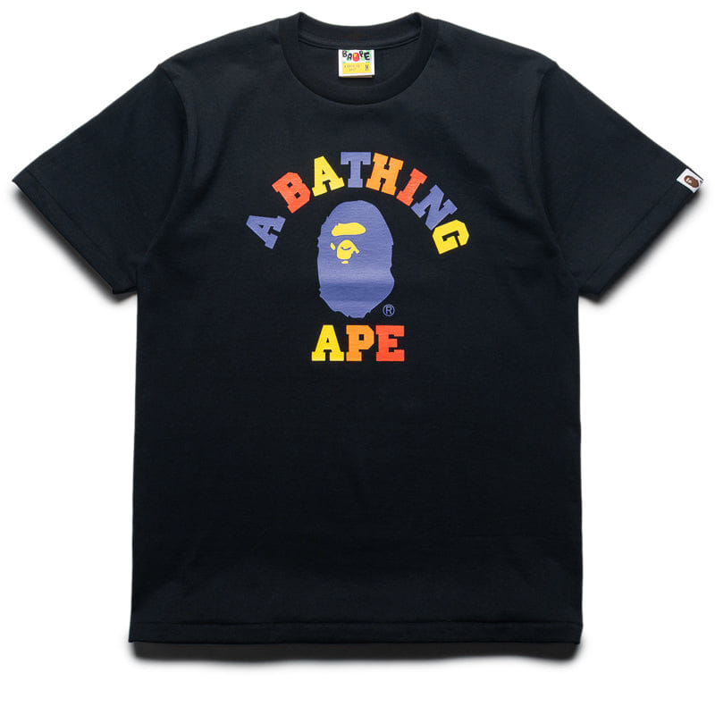 BAPE A Bathing Ape Colors College Tee - Black