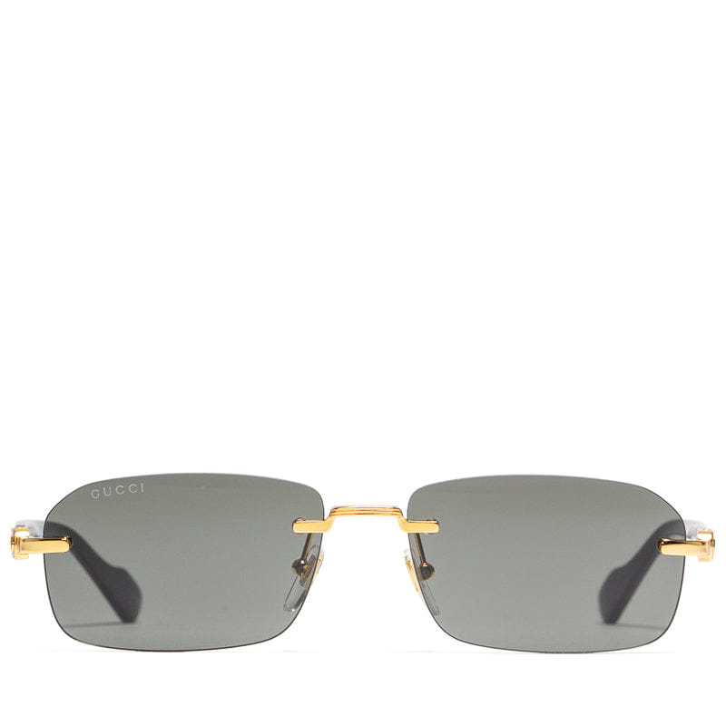 Gucci Rectangular Frame Sunglasses - Gold/Grey