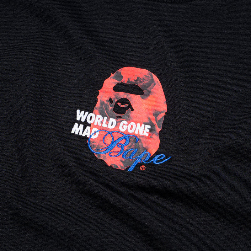 BAPE A Bathing Ape Floral Solid Camo Medium Ape Head Tee - Black