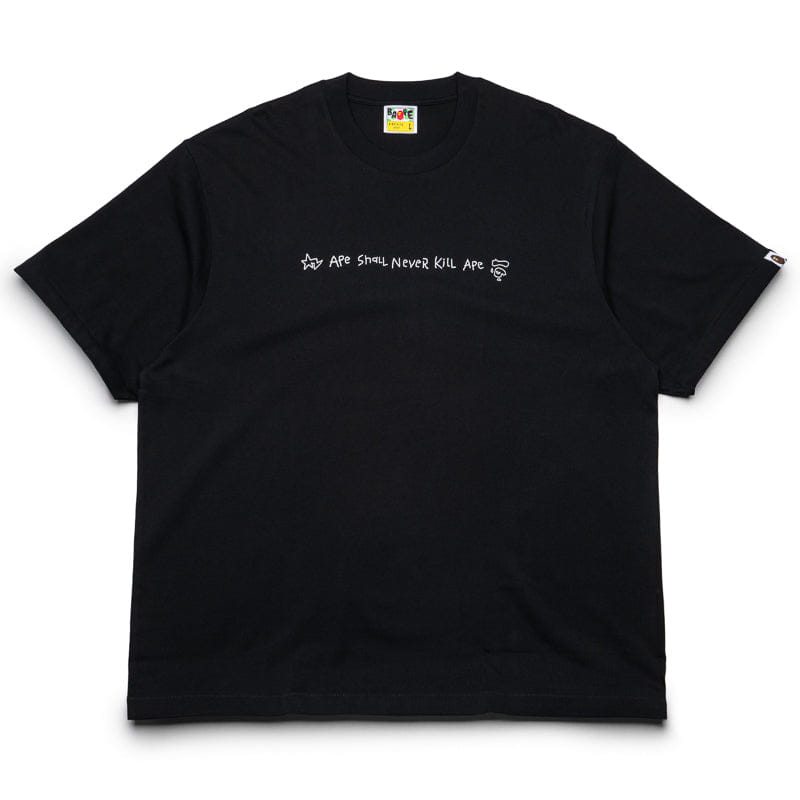 BAPE A Bathing Ape Hand Drawn Logo Tee - Black