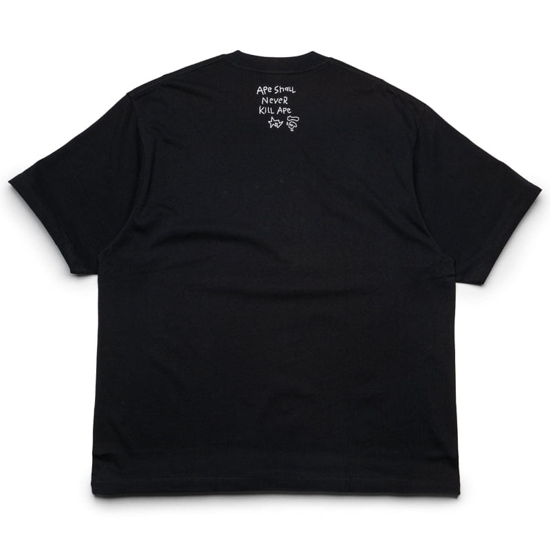 BAPE A Bathing Ape Hand Drawn Logo Tee - Black