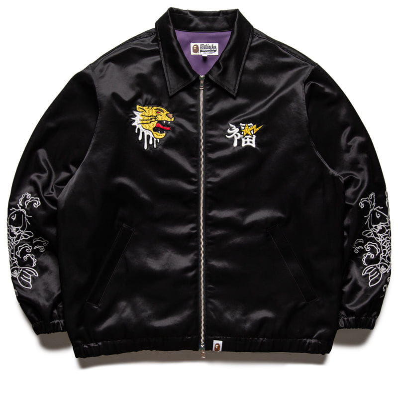 BAPE A Bathing Ape Satin Souvenir Jacket - Black