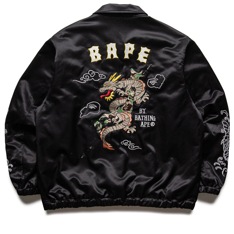 BAPE A Bathing Ape Satin Souvenir Jacket - Black