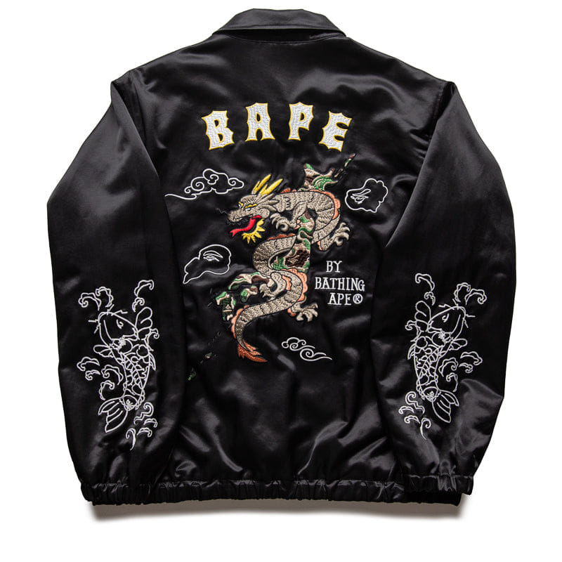 BAPE A Bathing Ape Satin Souvenir Jacket - Black