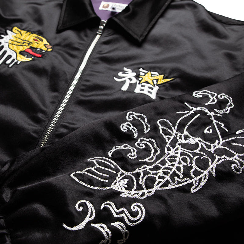 BAPE A Bathing Ape Satin Souvenir Jacket - Black