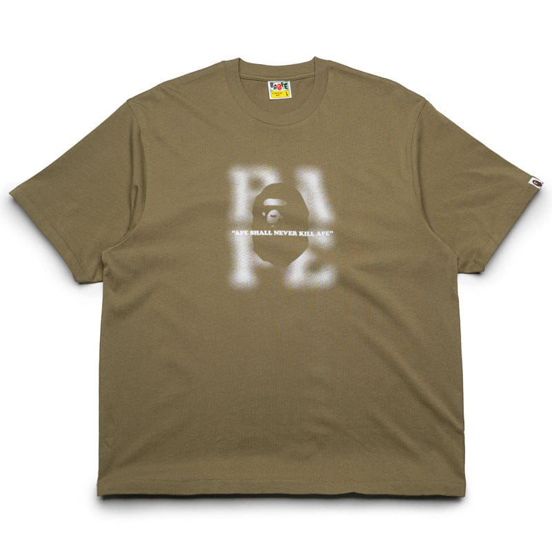 BAPE A Bathing Ape Blur Logo Tee - Olive Drab