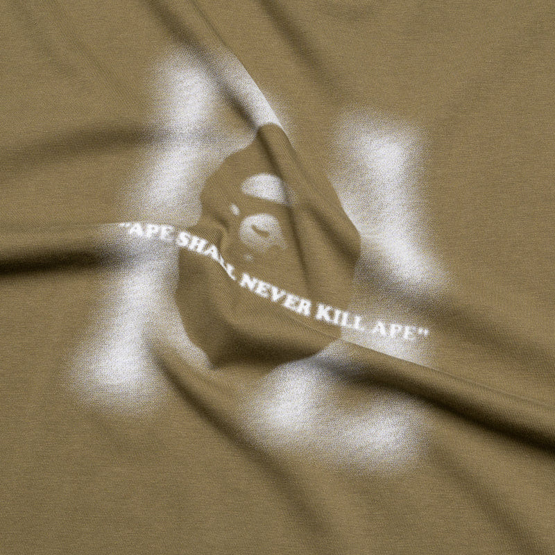 BAPE A Bathing Ape Blur Logo Tee - Olive Drab