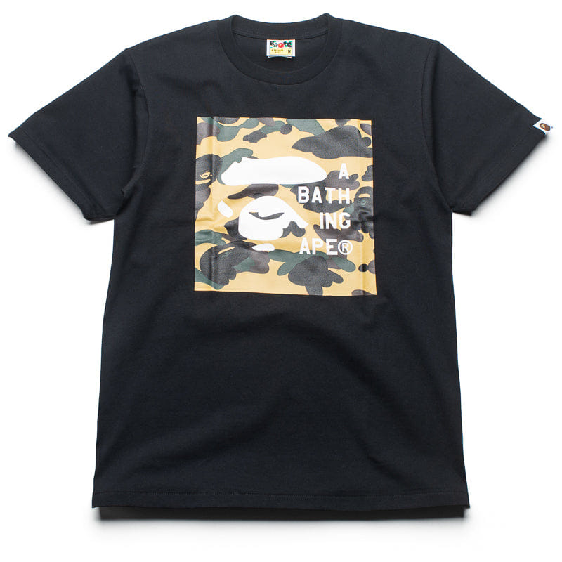BAPE A Bathing Ape 1st Camo Face Tag Logo Tee - Black