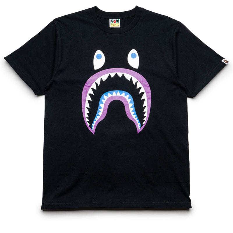 BAPE A Bathing Ape Colors Shark PONR Tee - Black