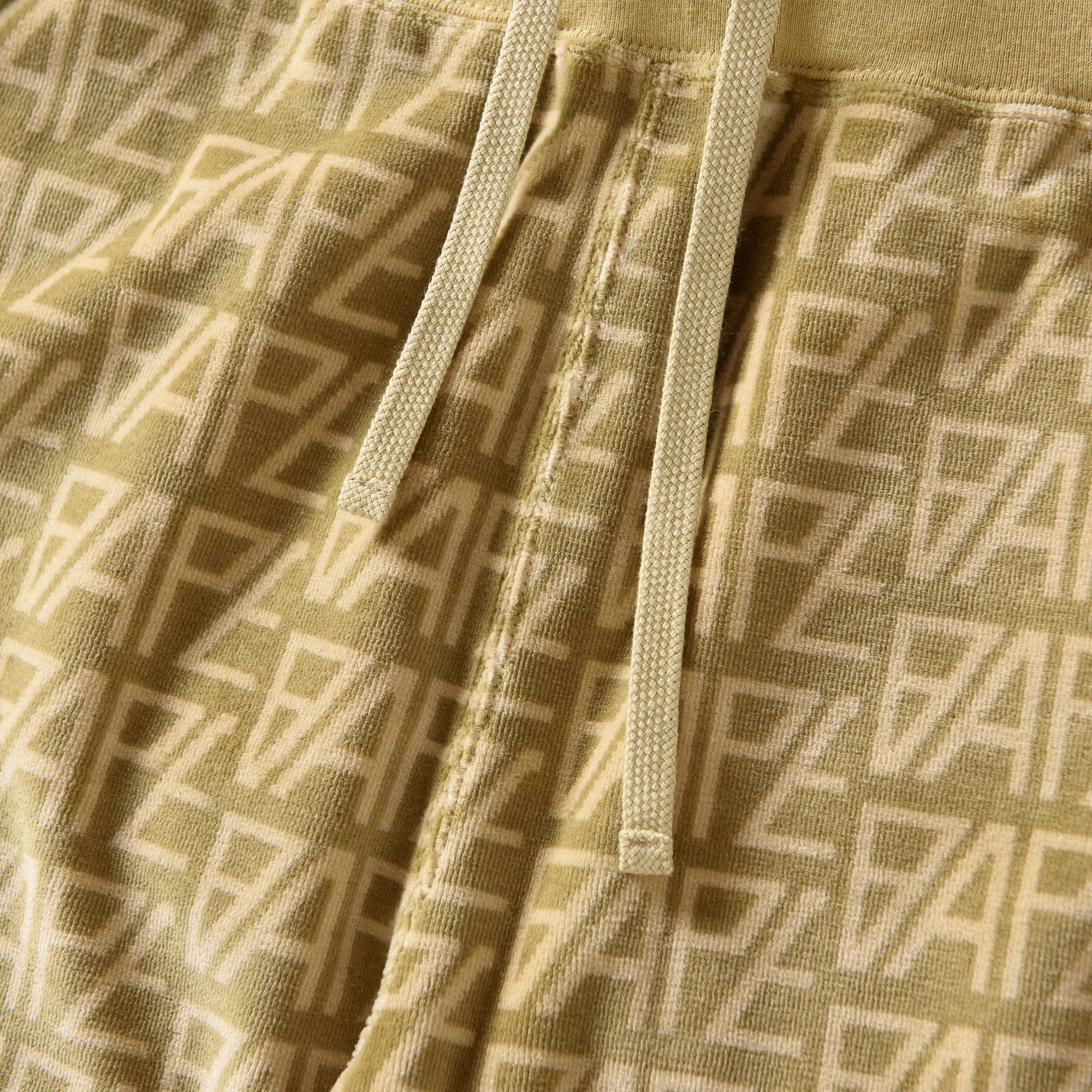 BAPE A Bathing Ape Logo Monogram Velour Shorts - Beige