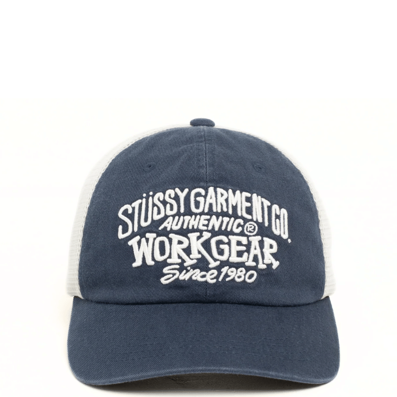 STUSSY LOW PROFILE WORKGEAR STRAPBACK NAVY CAP