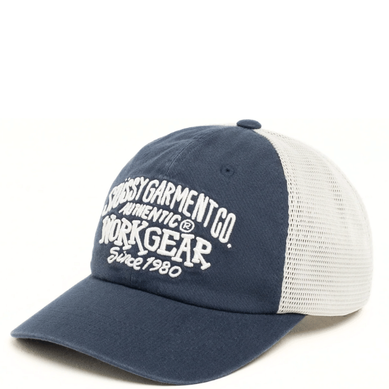 STUSSY LOW PROFILE WORKGEAR STRAPBACK NAVY CAP