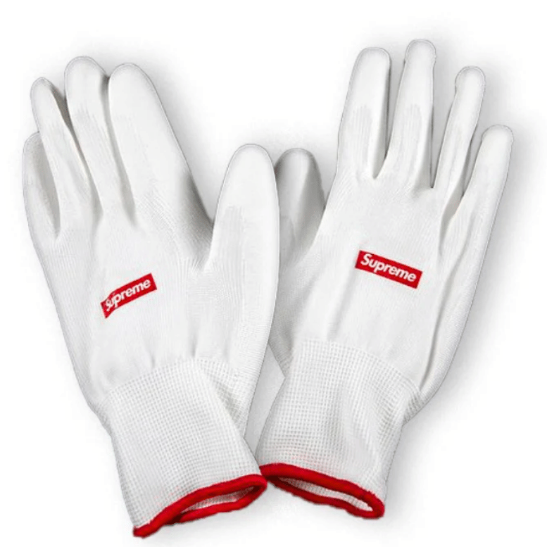SUPREME RUBBERIZED WHITE GLOVES (FW20)