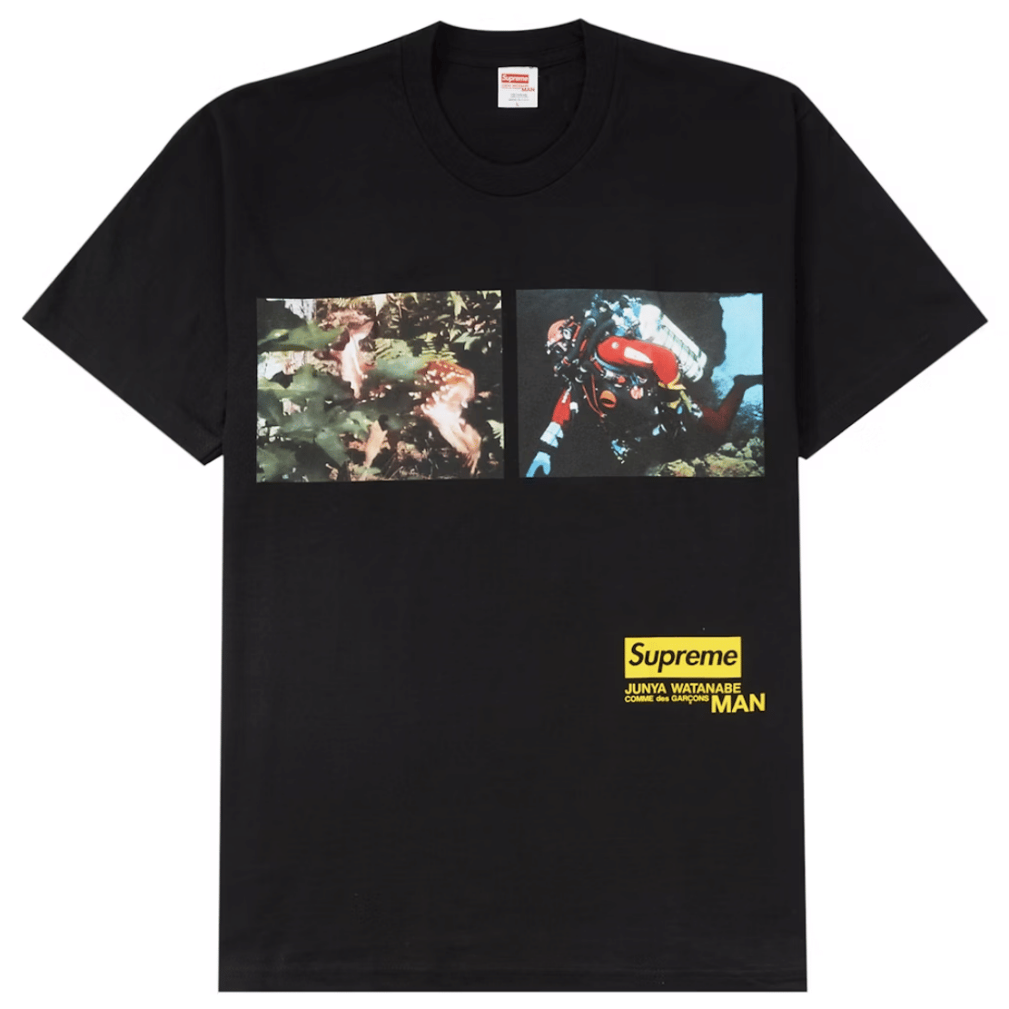 SUPREME JUNYA WATANABE CDG MAN NATURE BLACK TEE