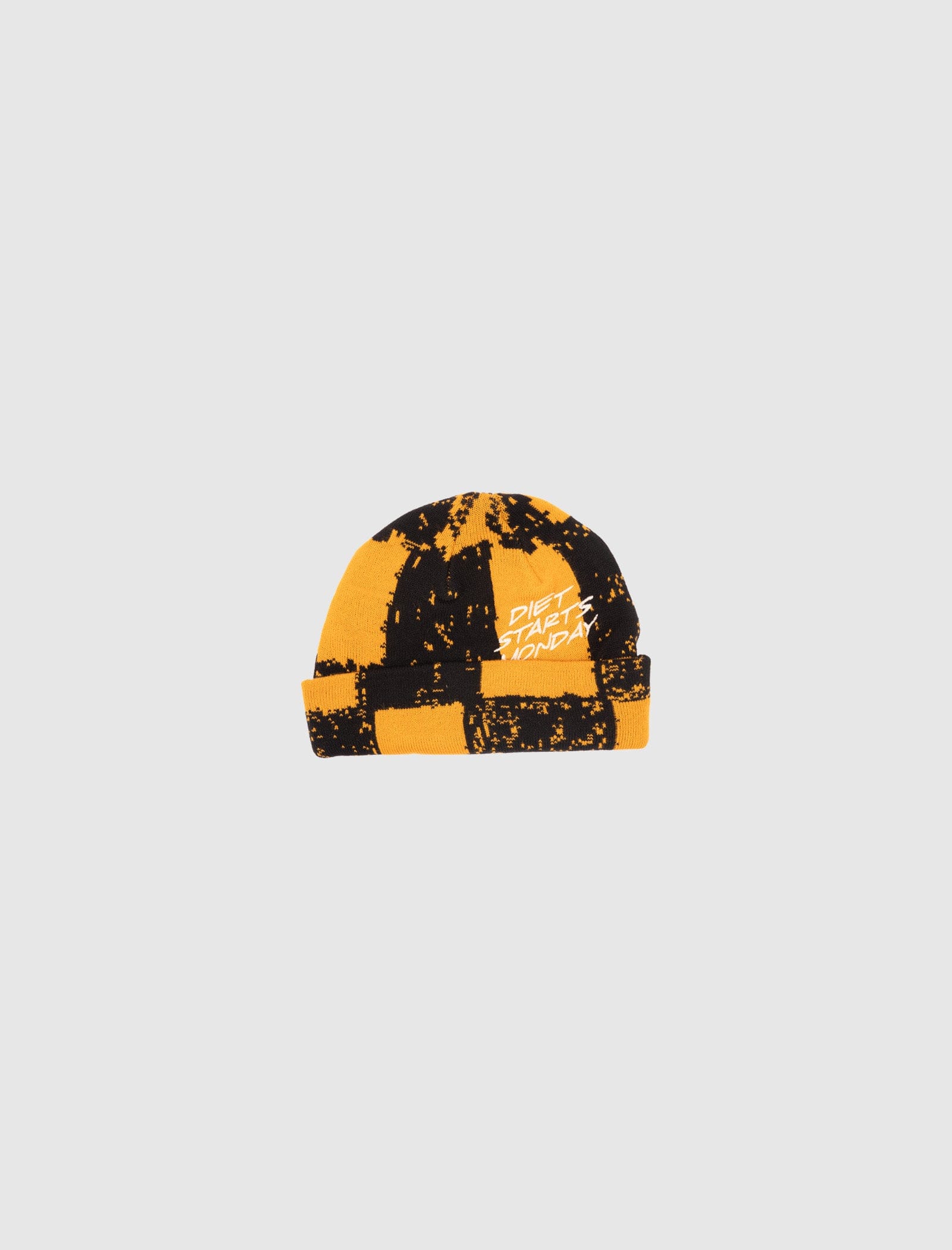 DIET STARTS MONDAY CHECKERED BEANIE