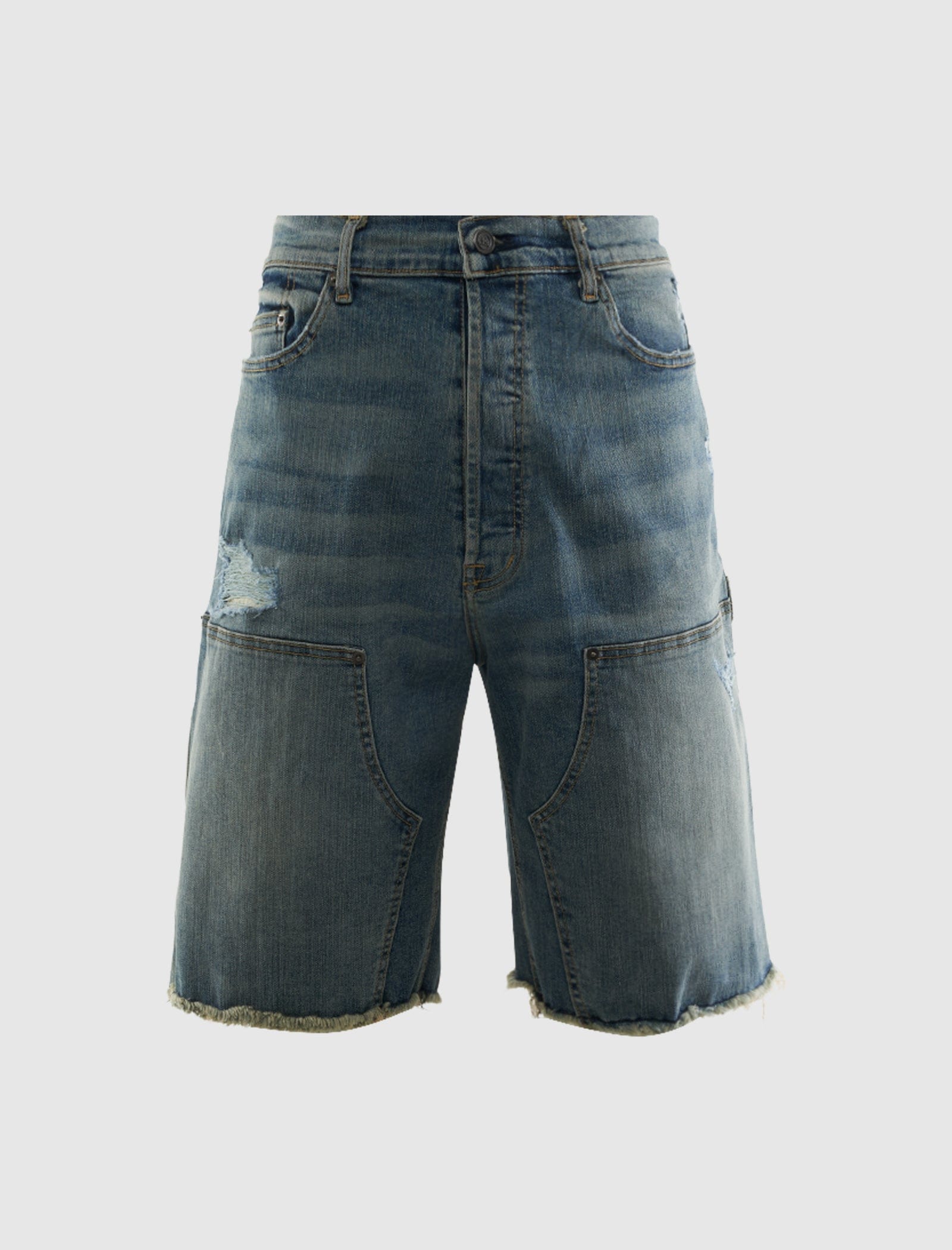38A DOUBLE KNEE SHORTS "WASHED INDIGO"