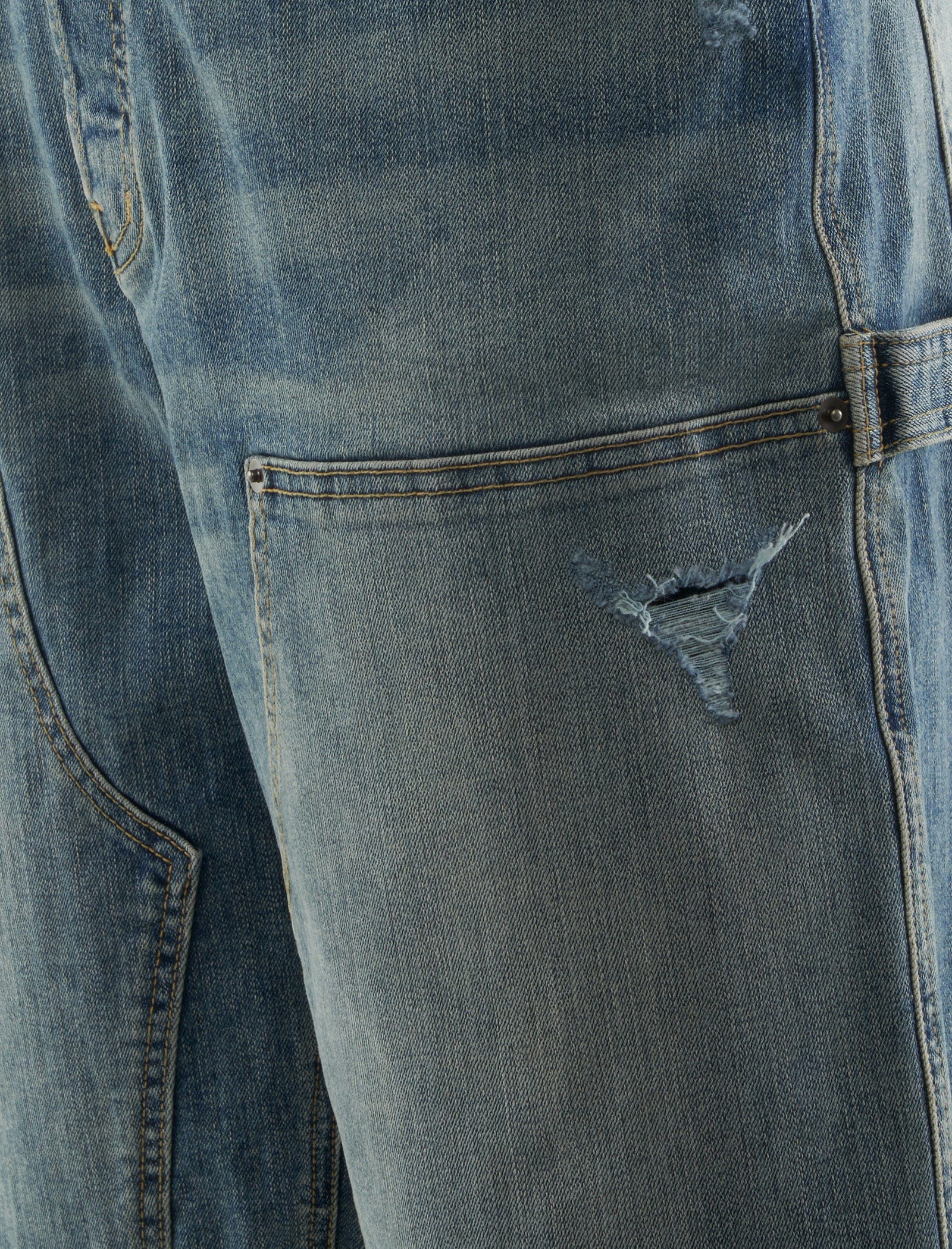 38A DOUBLE KNEE SHORTS "WASHED INDIGO"