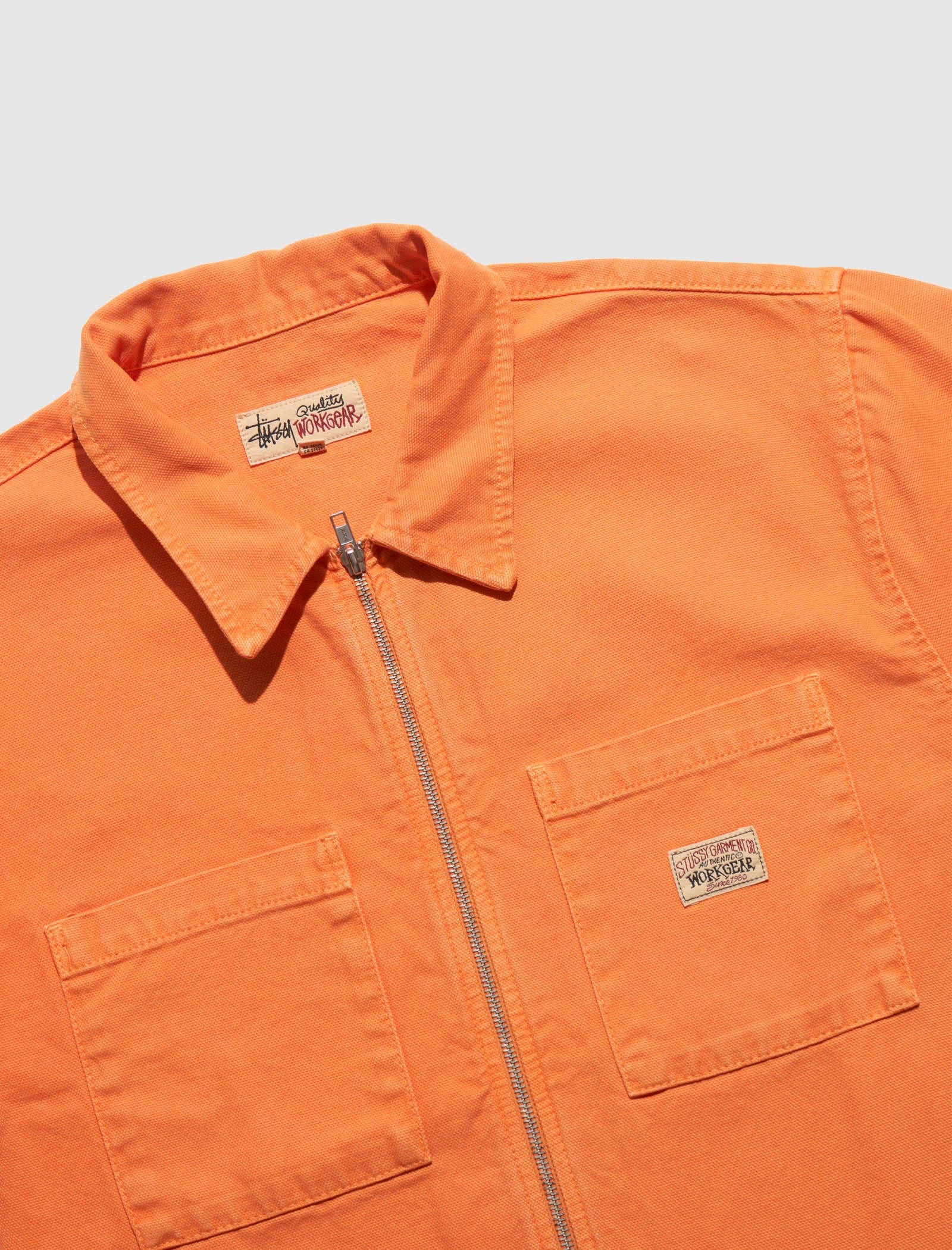 Stussy WASHED CANVAS ZIP SHIRT