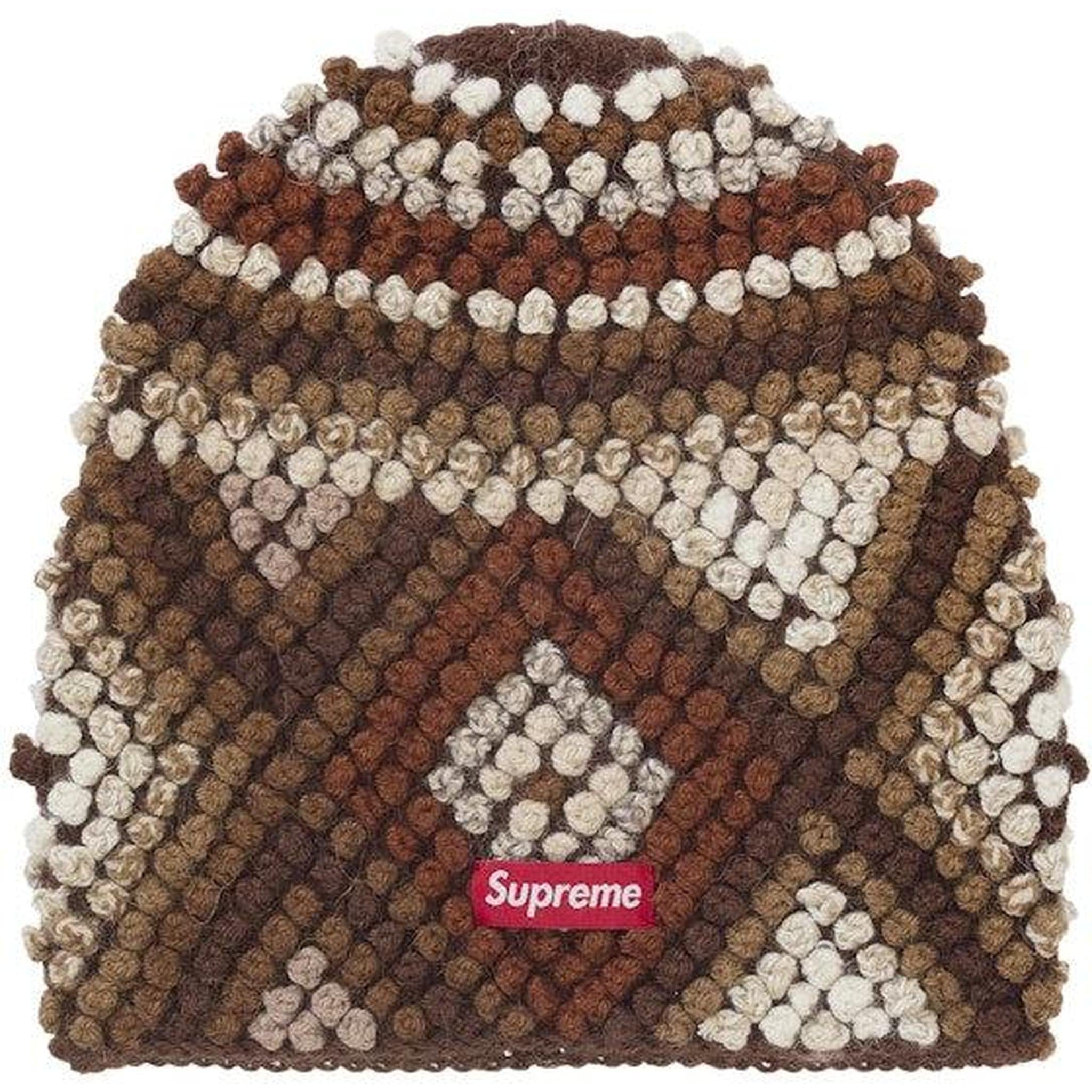 Supreme Textured Knit Beanie Brown