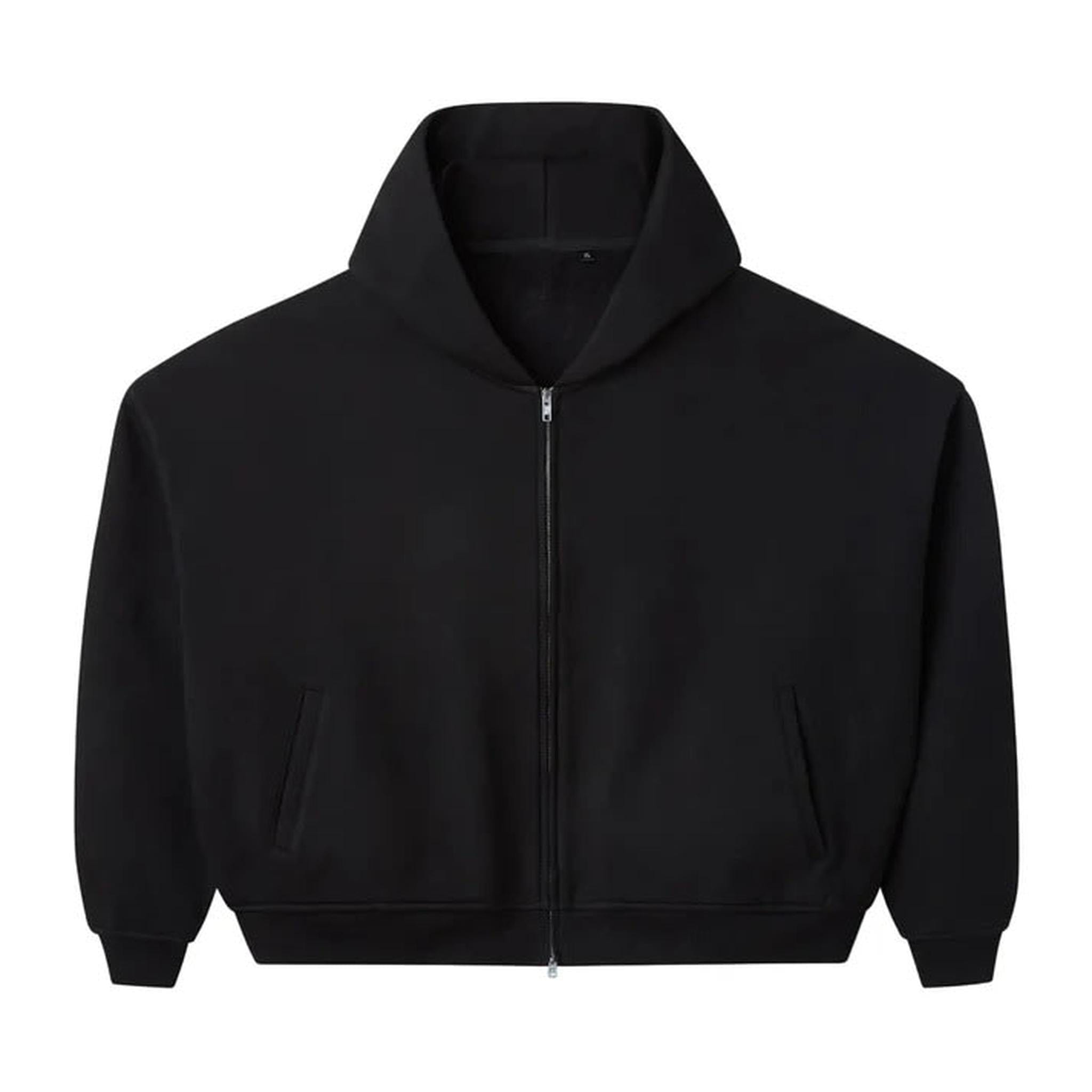 HMDD Blank Zip Up Hoodie Black