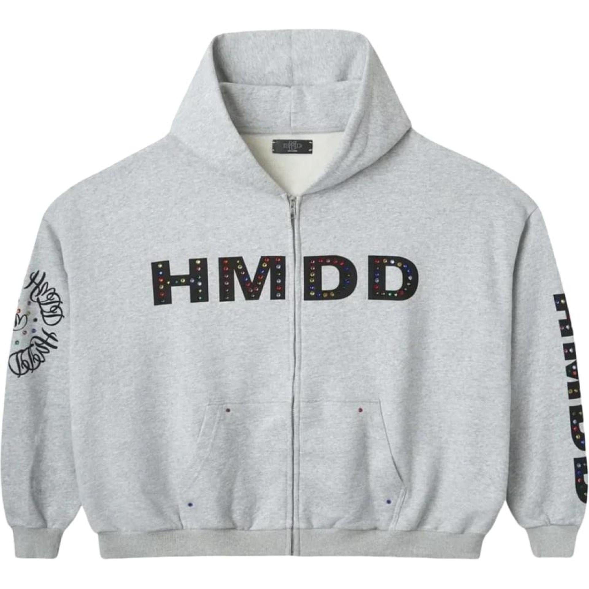 HMDD Chimstone Rhinestone Hoodie Grey