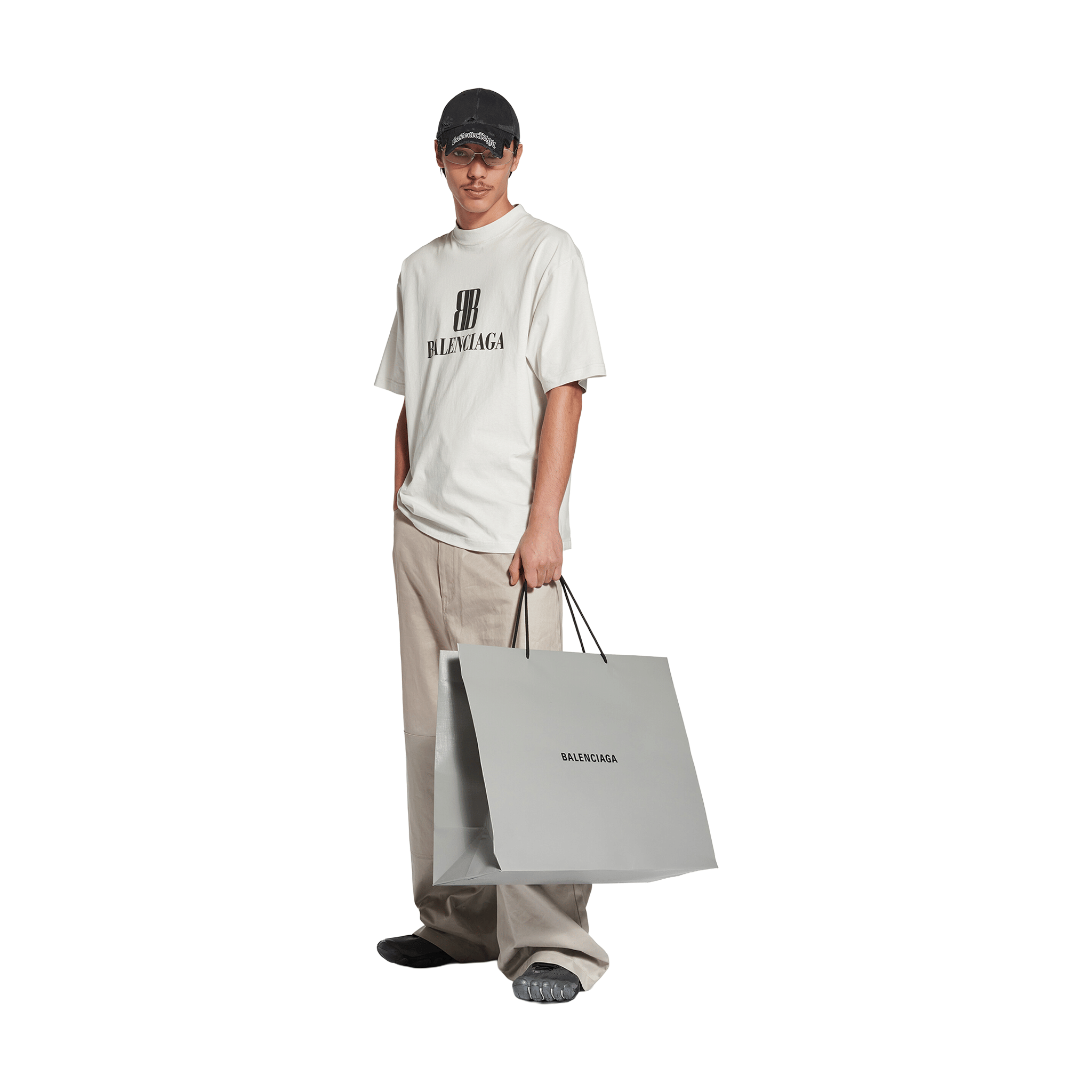 BALENCIAGA Nano BB Medium Fit Tee Dirty White (SS24)