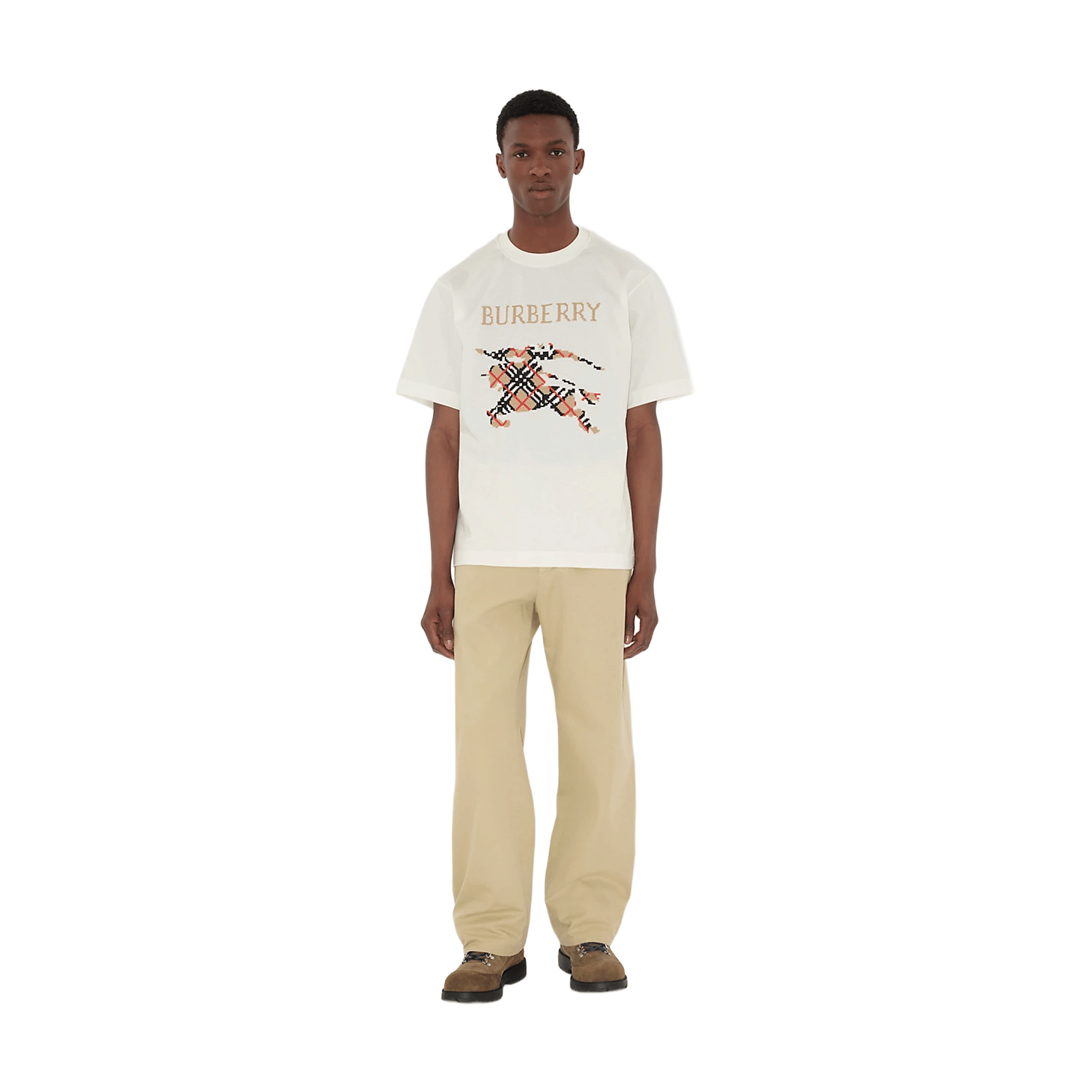 BURBERRY Cross Stitch EKD Tee Chalk (FW23)