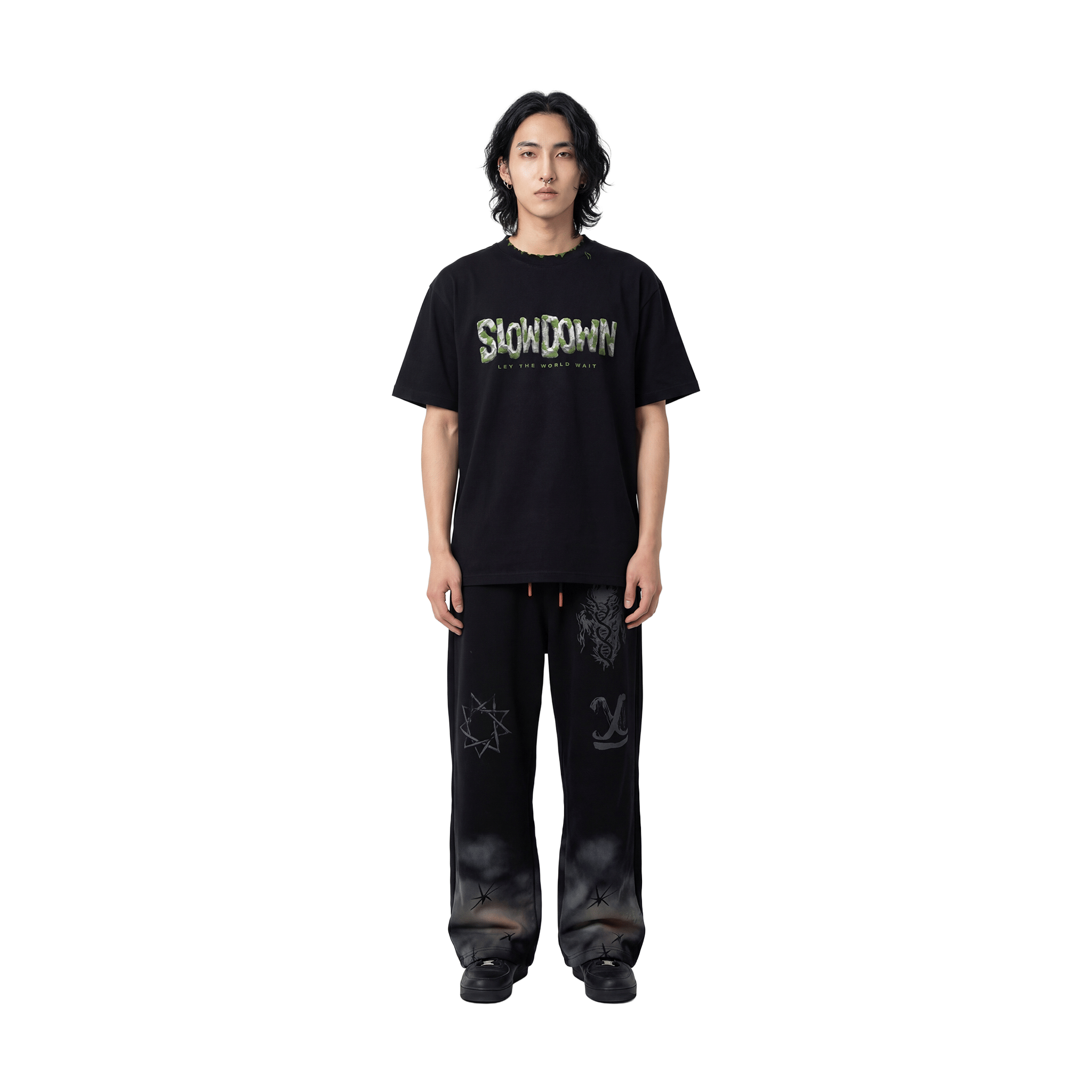 SLOWDOWN Moss Tee Black (SS26)