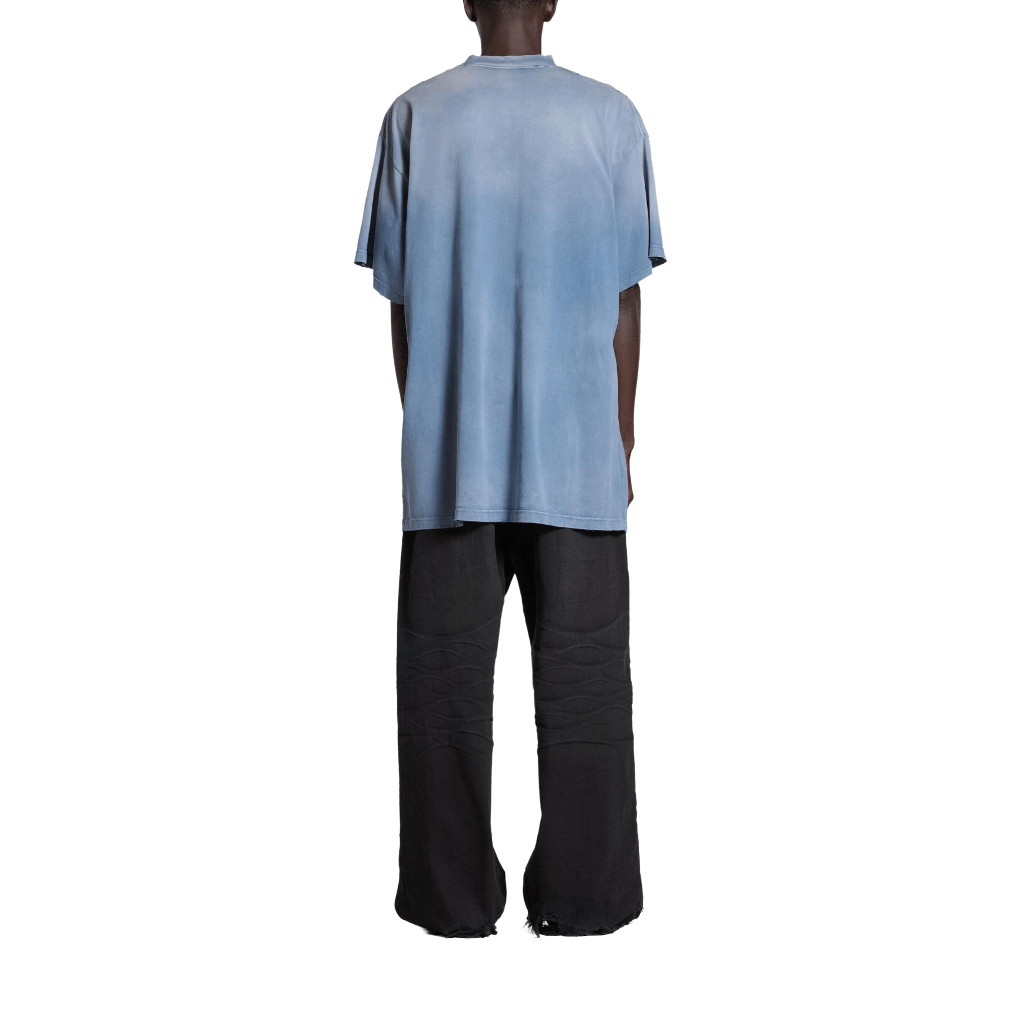 BALENCIAGA Paris Moon Double Front Oversized Tee Blue (FW24)