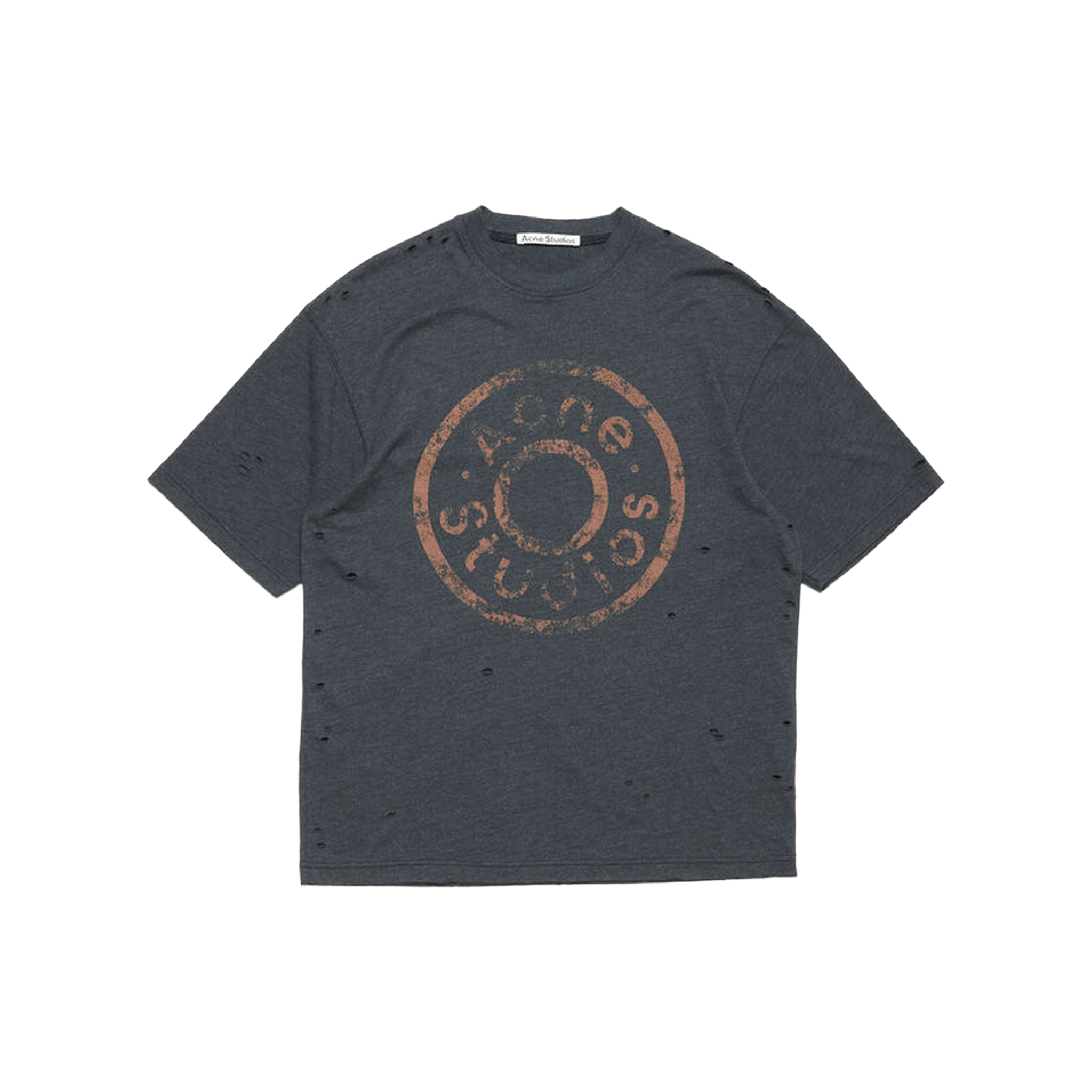 Represent Acne Studios Relaxed Fit Logo Tee Black Melange (SS25)