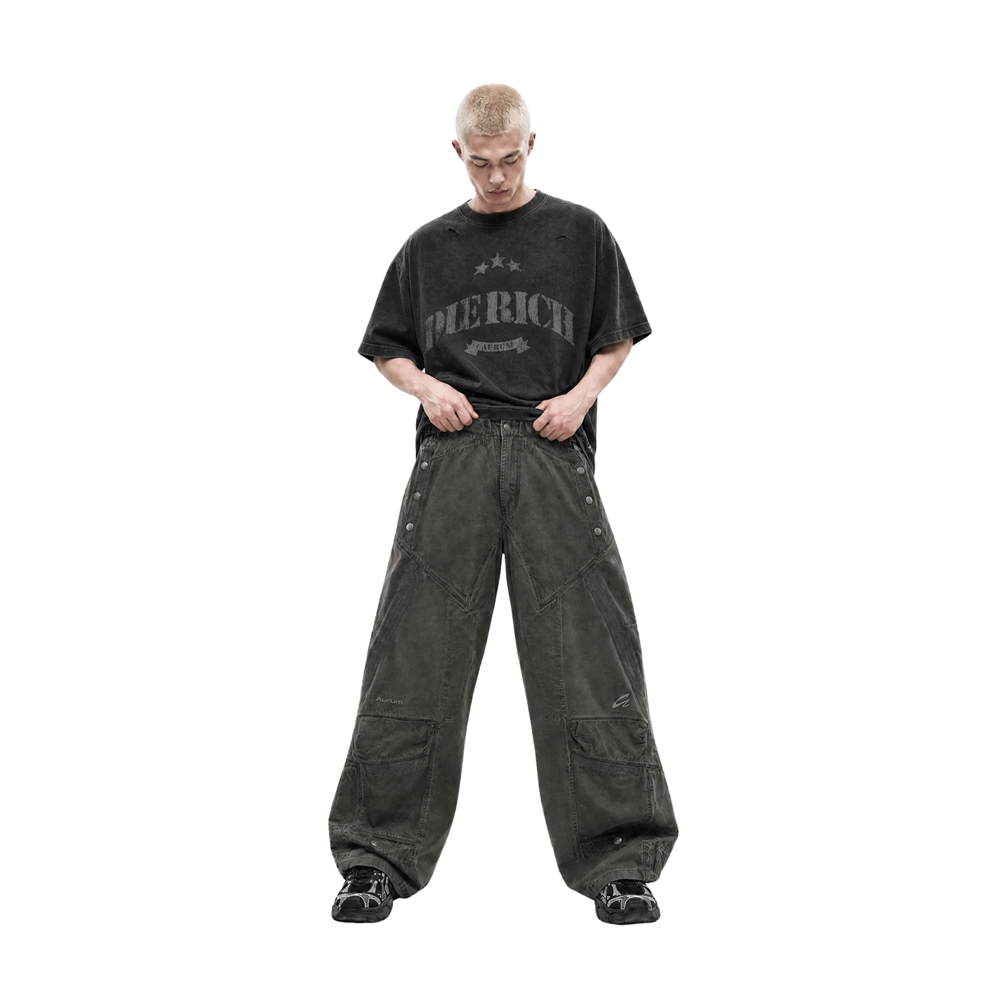 RAW21 RAW/21 Shadow Mark Tee Dark Grey/Red (SS26)