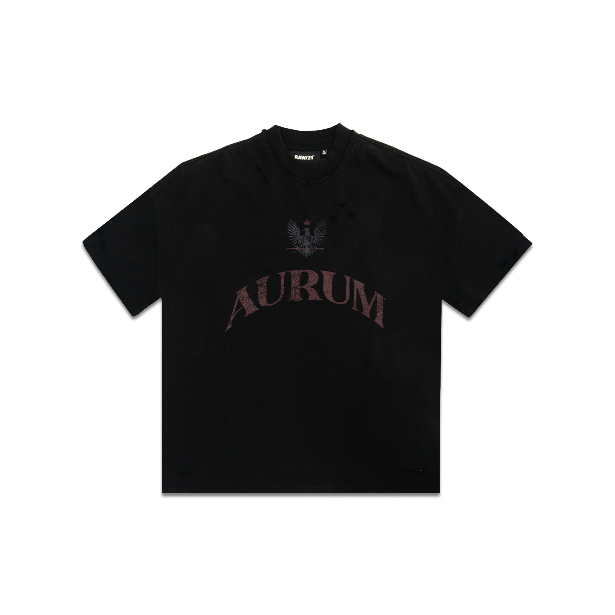 RAW21 RAW/21 Crestline Oversized Tee Washed Black/Black (SS26)