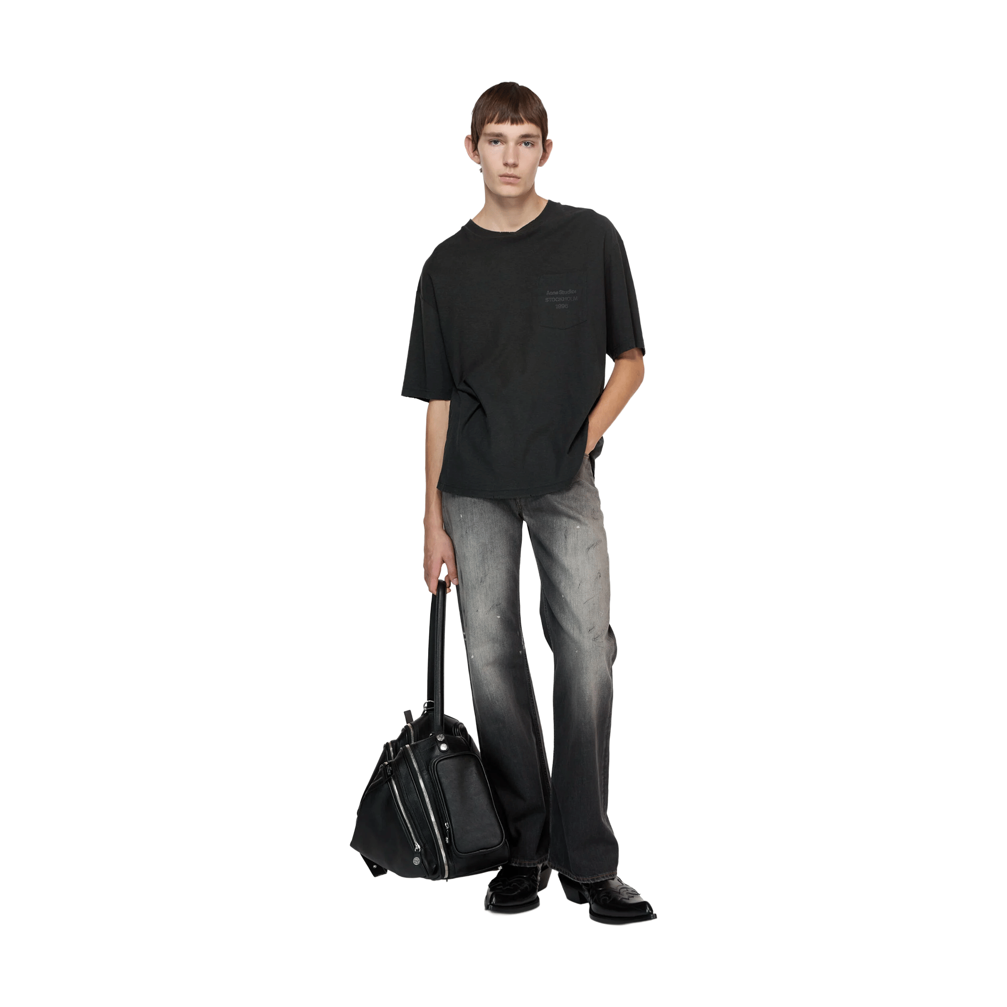 Represent Acne Studios Relaxed Fit Logo Tee Black (SS26)