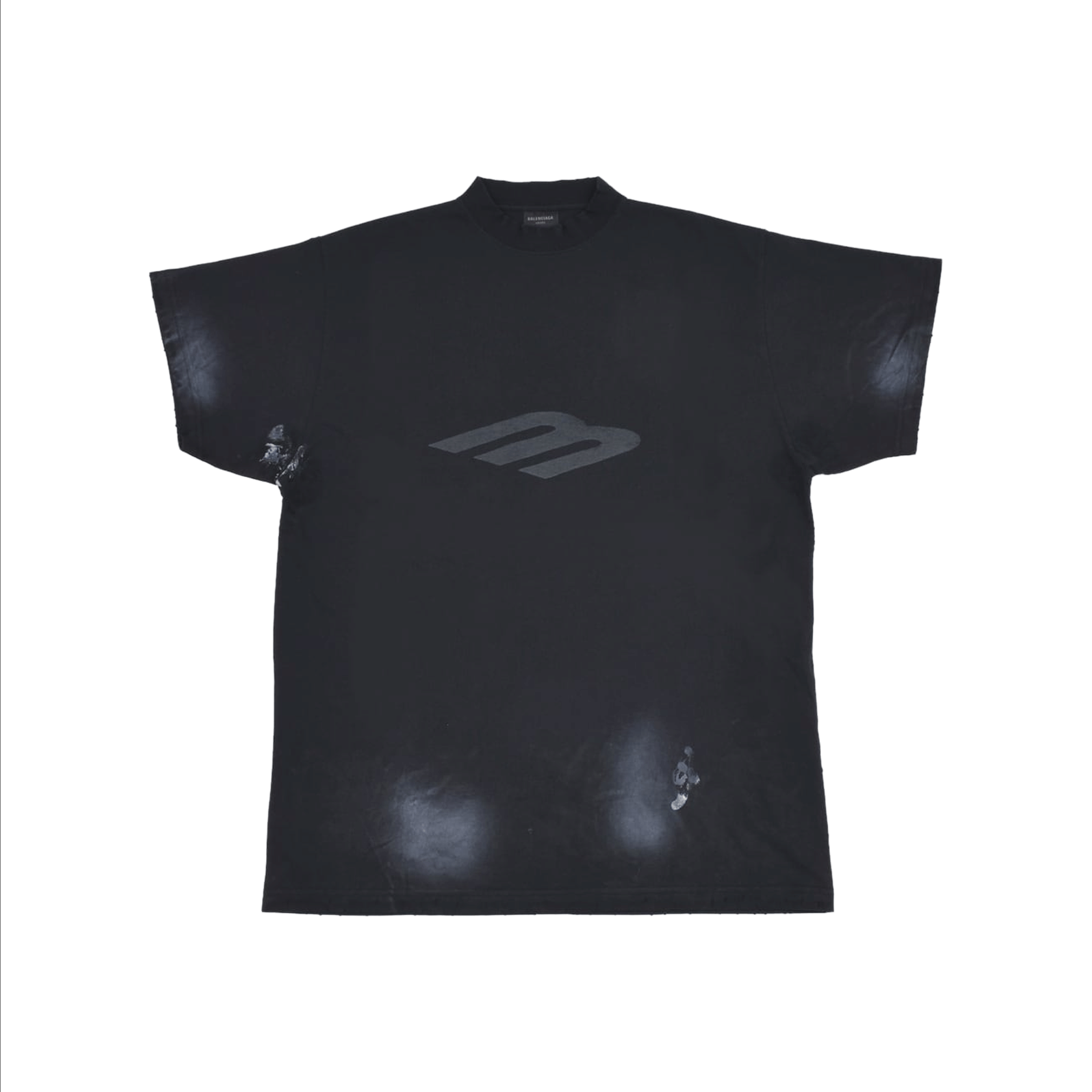 BALENCIAGA 3B Stencil Oversized Tee Washed Black (SS25)