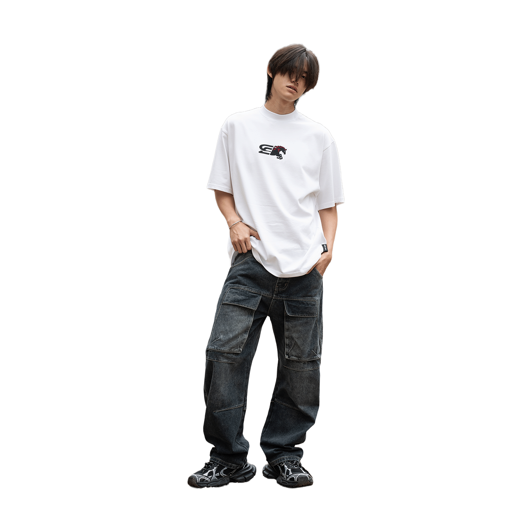SLOWDOWN Logo Merge Tee White (SS26)