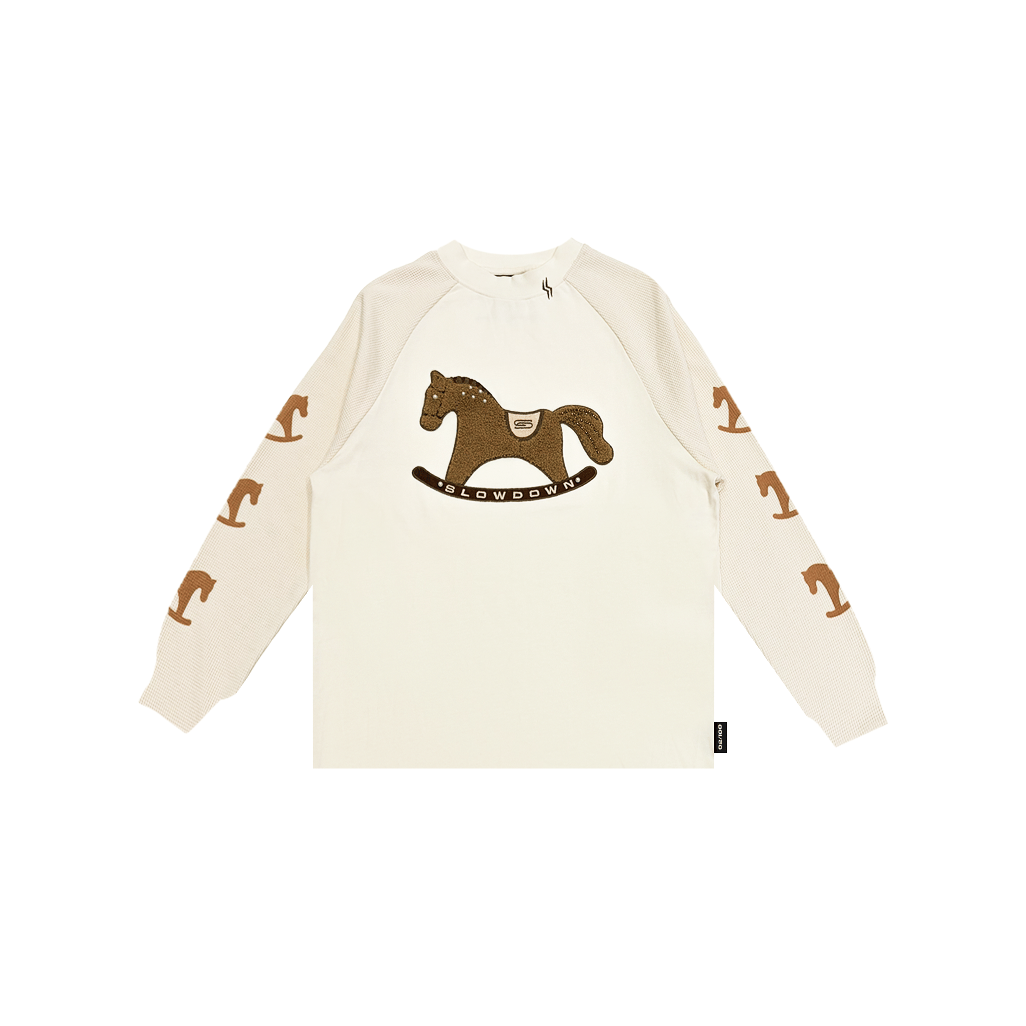 SLOWDOWN Gentle Pony Long Sleeved Tee Cream (SS26)