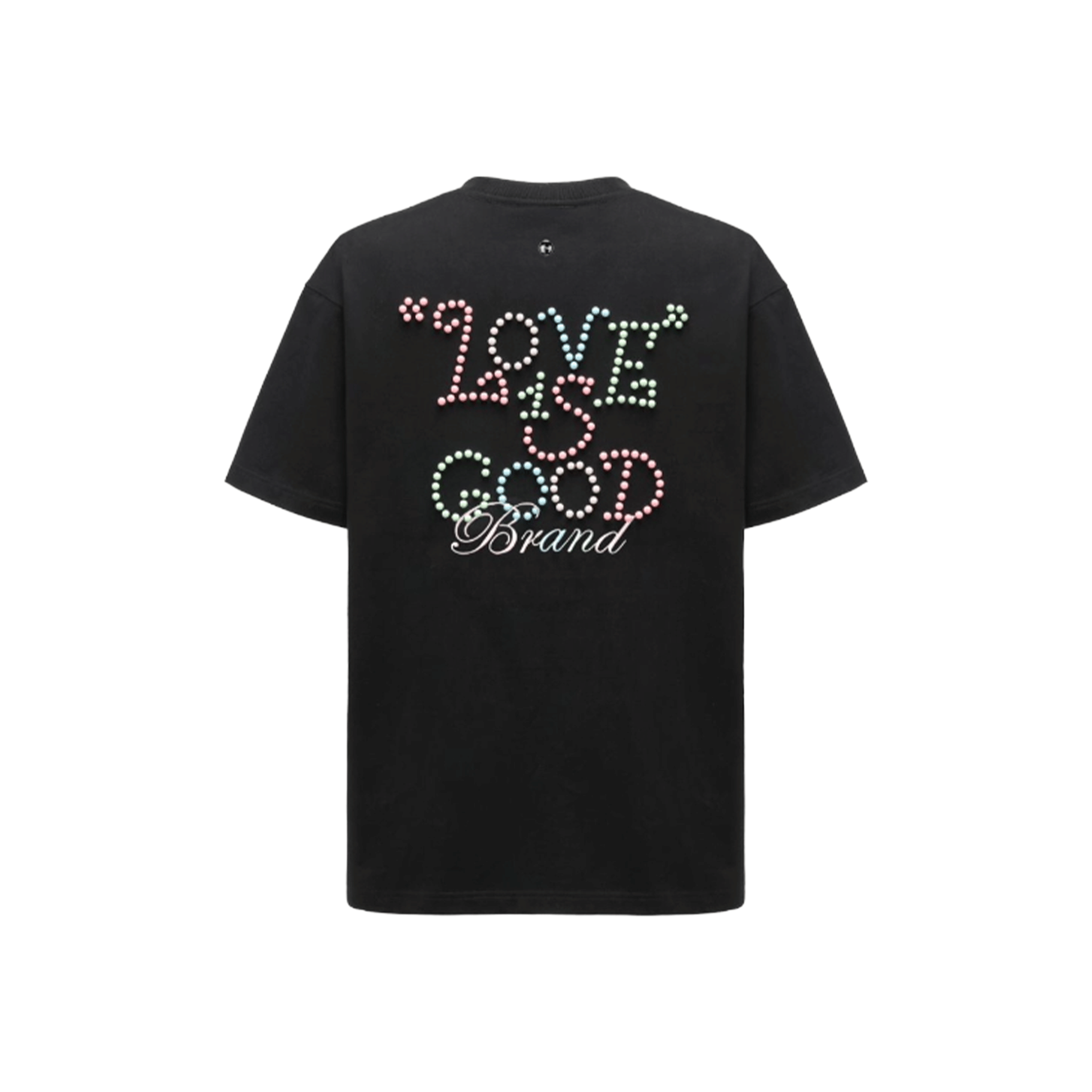 GOODBRAND Macaron Pearl Slogan Tee Black (SS25)