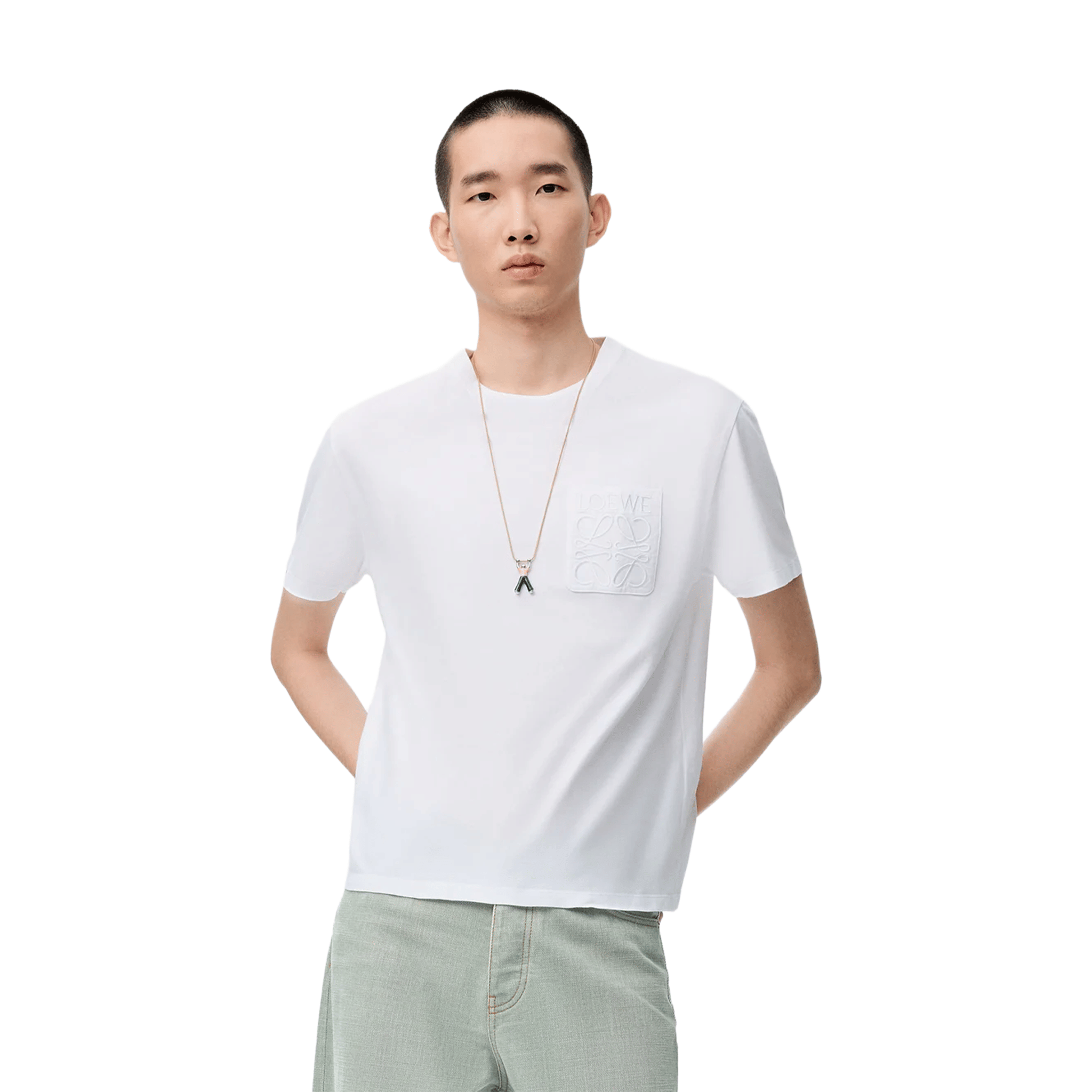 LOEWE Anagram Pocket Relaxed Fit Tee White (FW23)