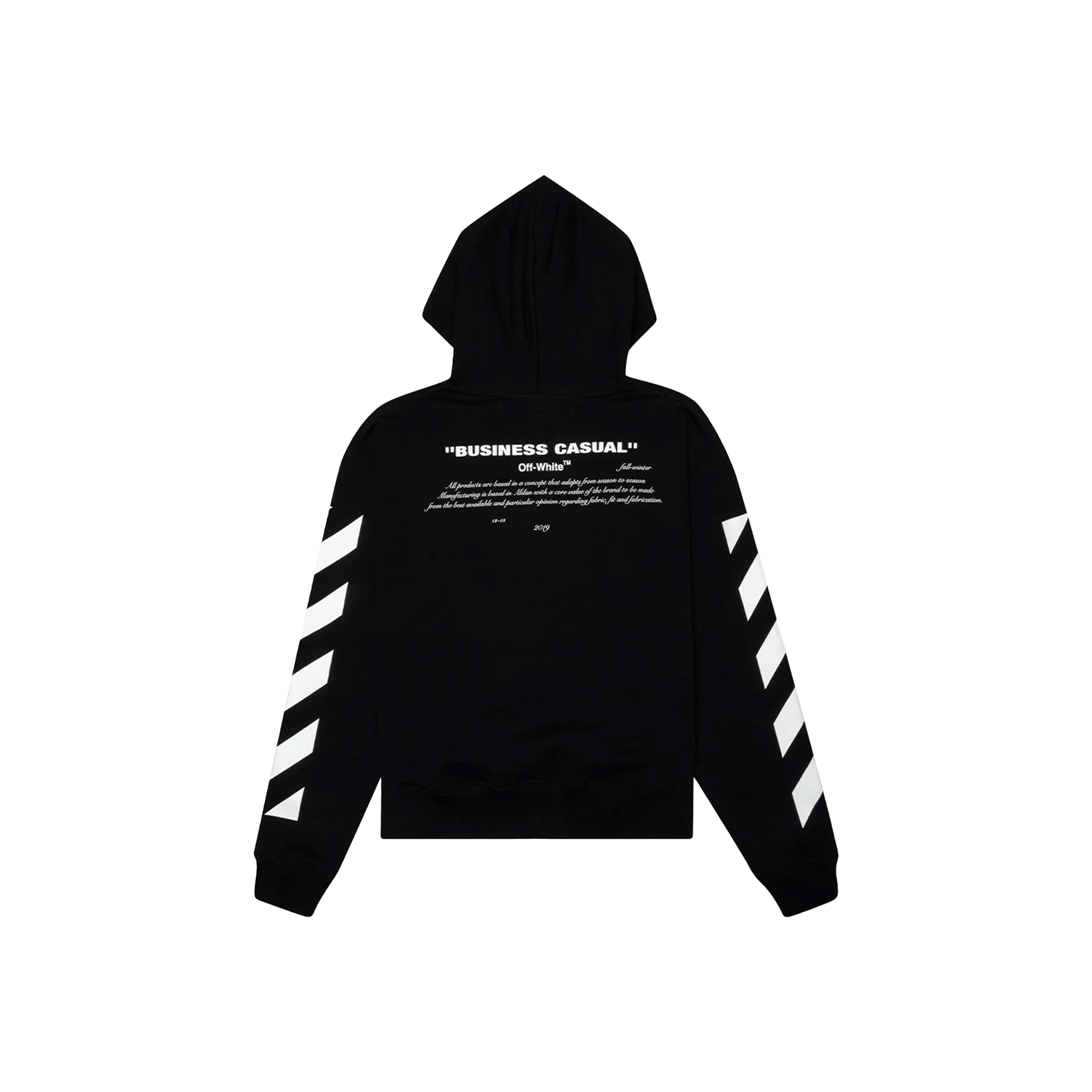 OFF-WHITE Diagonal Bernini Oversized Hoodie Black/Blue (FW18)