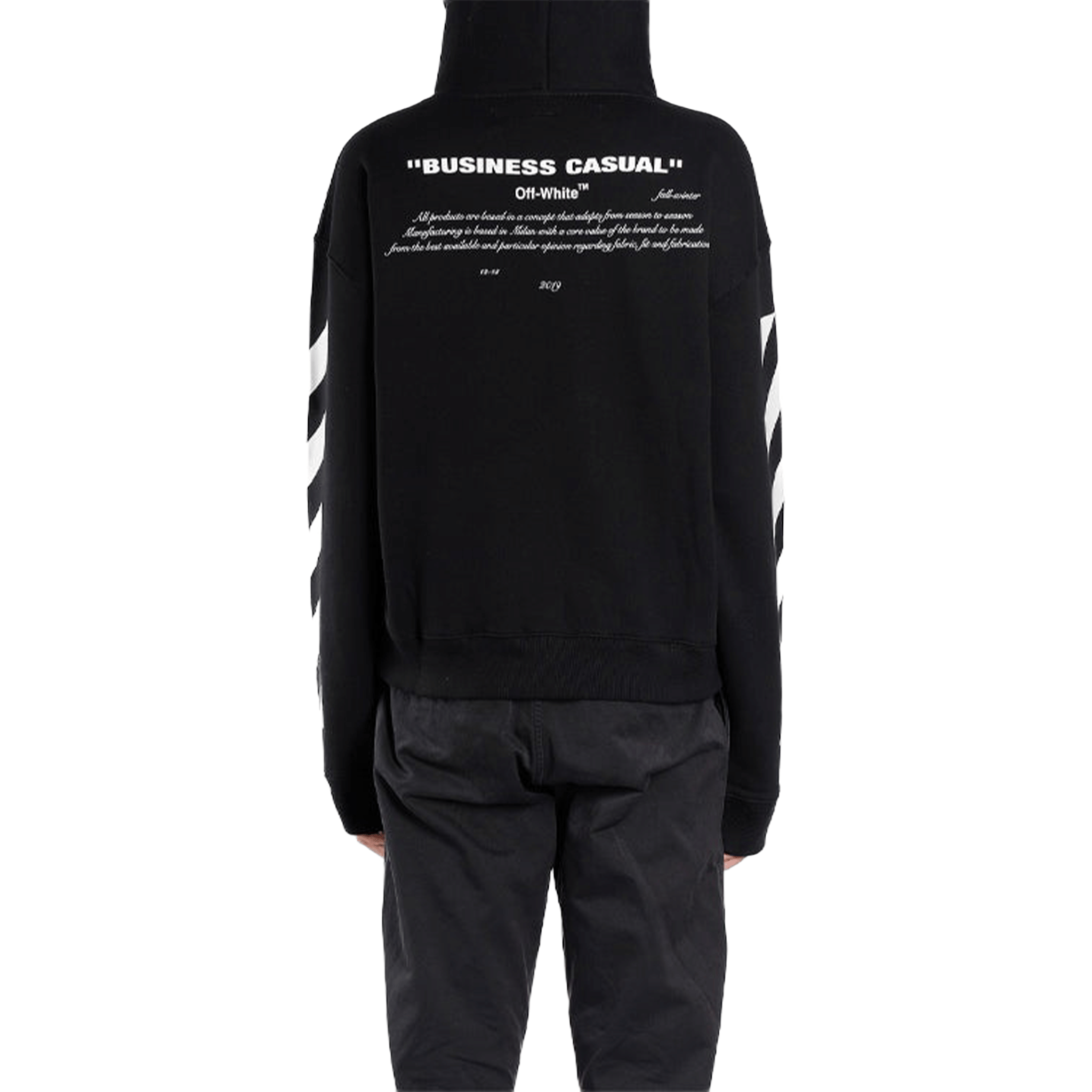 OFF-WHITE Diagonal Bernini Oversized Hoodie Black/Blue (FW18)