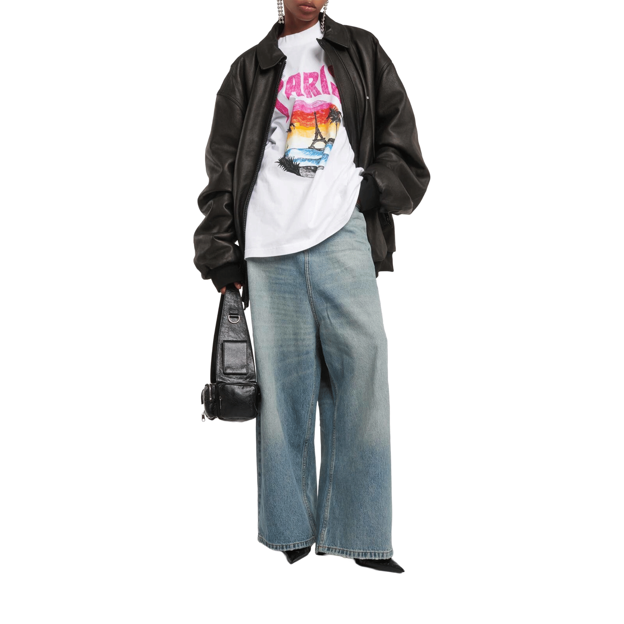 BALENCIAGA Paris Tropical Medium Fit Tee White (SS25)