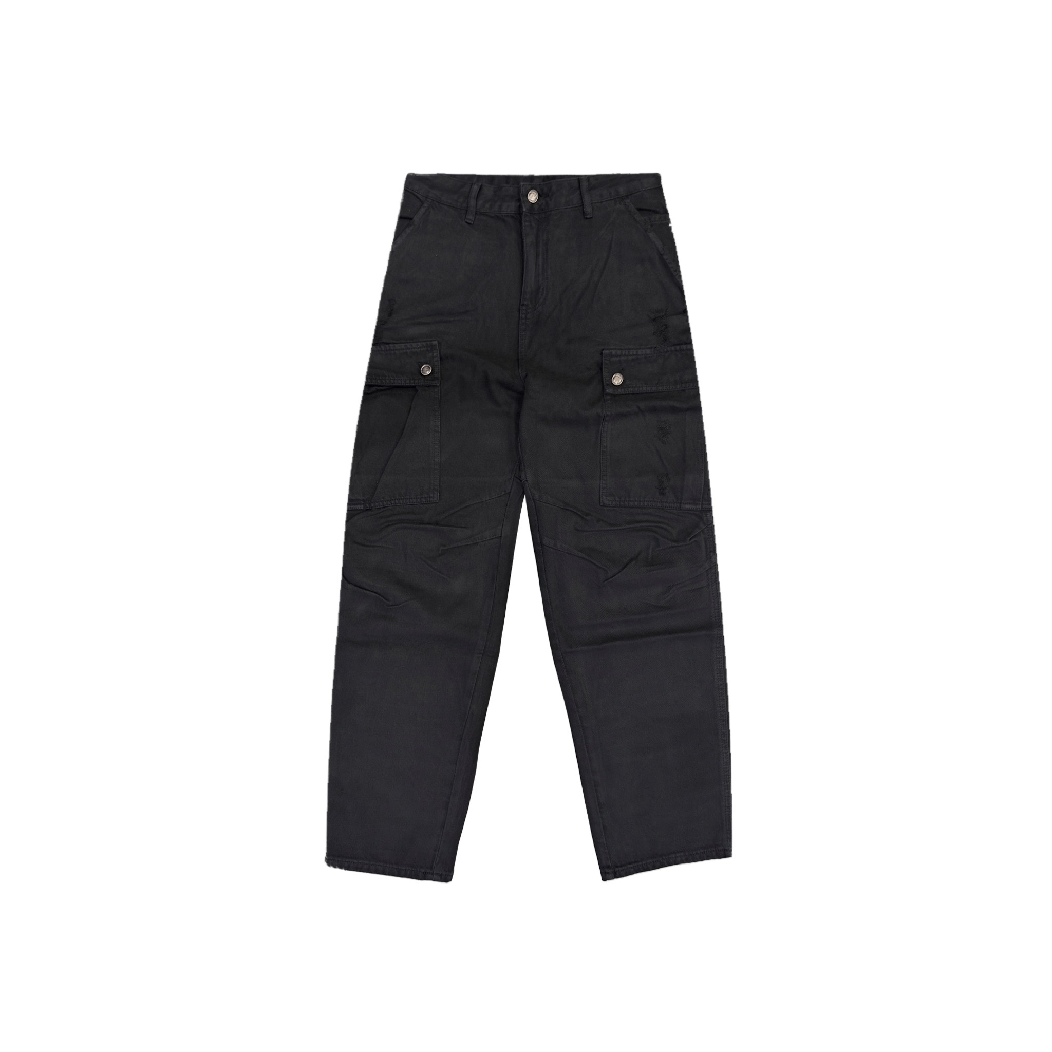 RAW21 RAW/21 Distressed Cargo Pants Black (FW25)