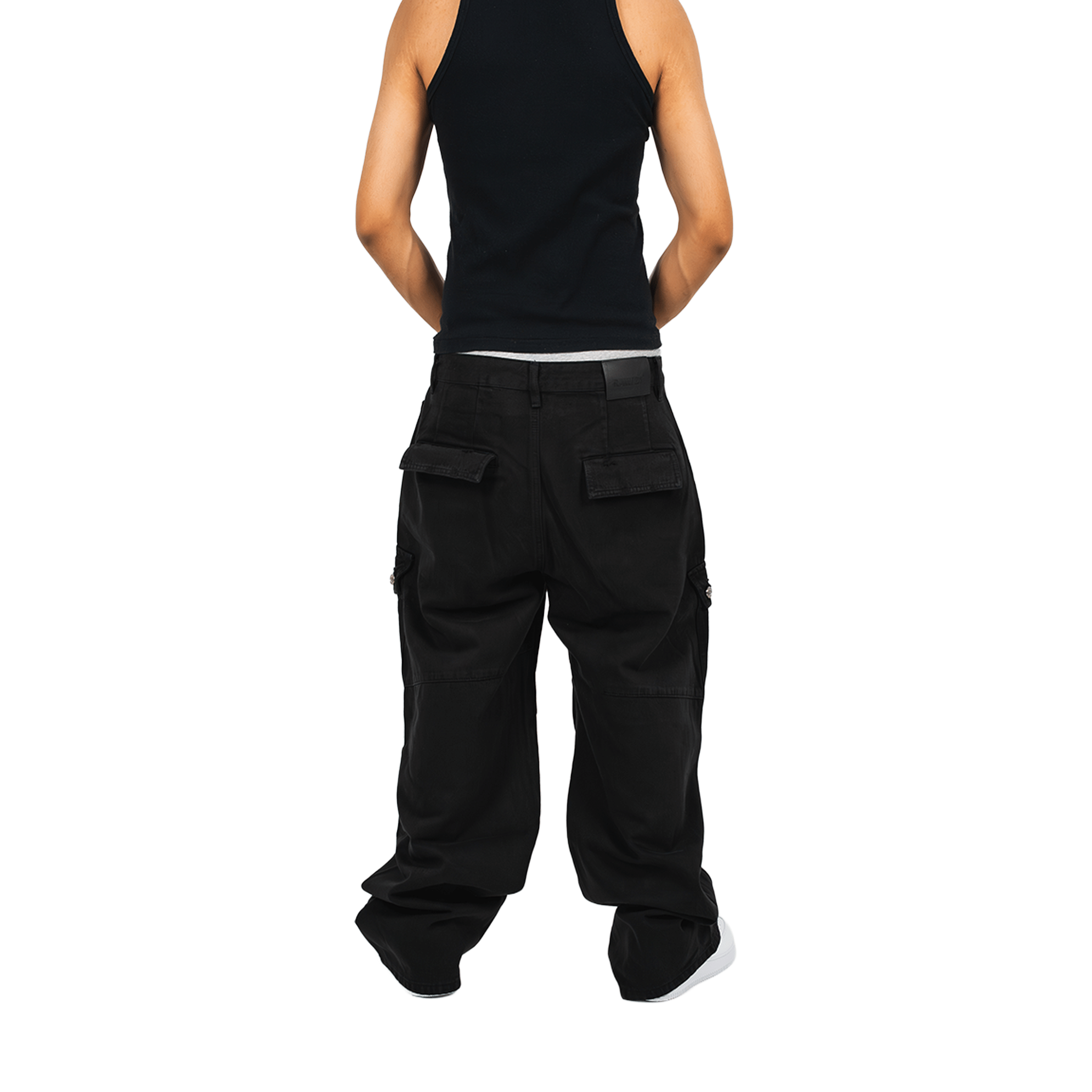 RAW21 RAW/21 Distressed Cargo Pants Black (FW25)