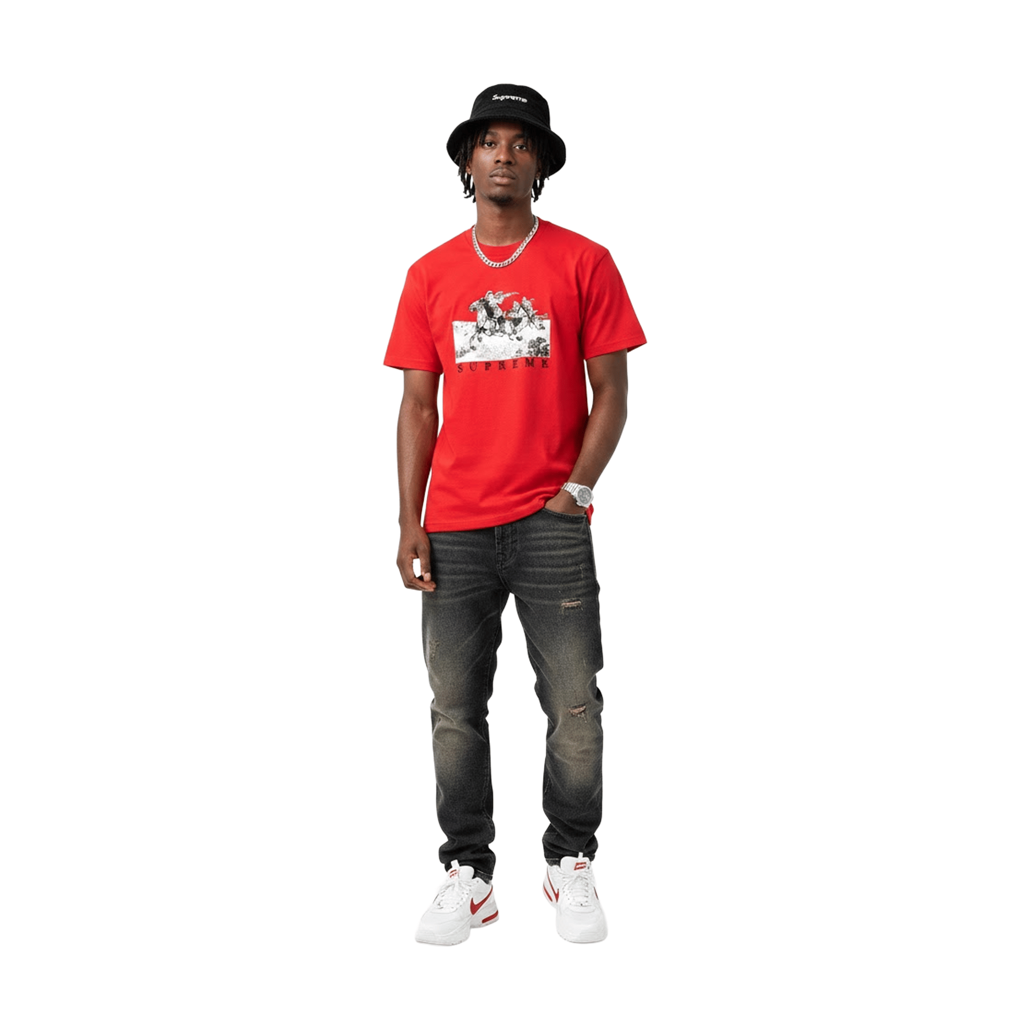 Supreme Compact Logo Corduroy Crusher Hat Black (SS19)