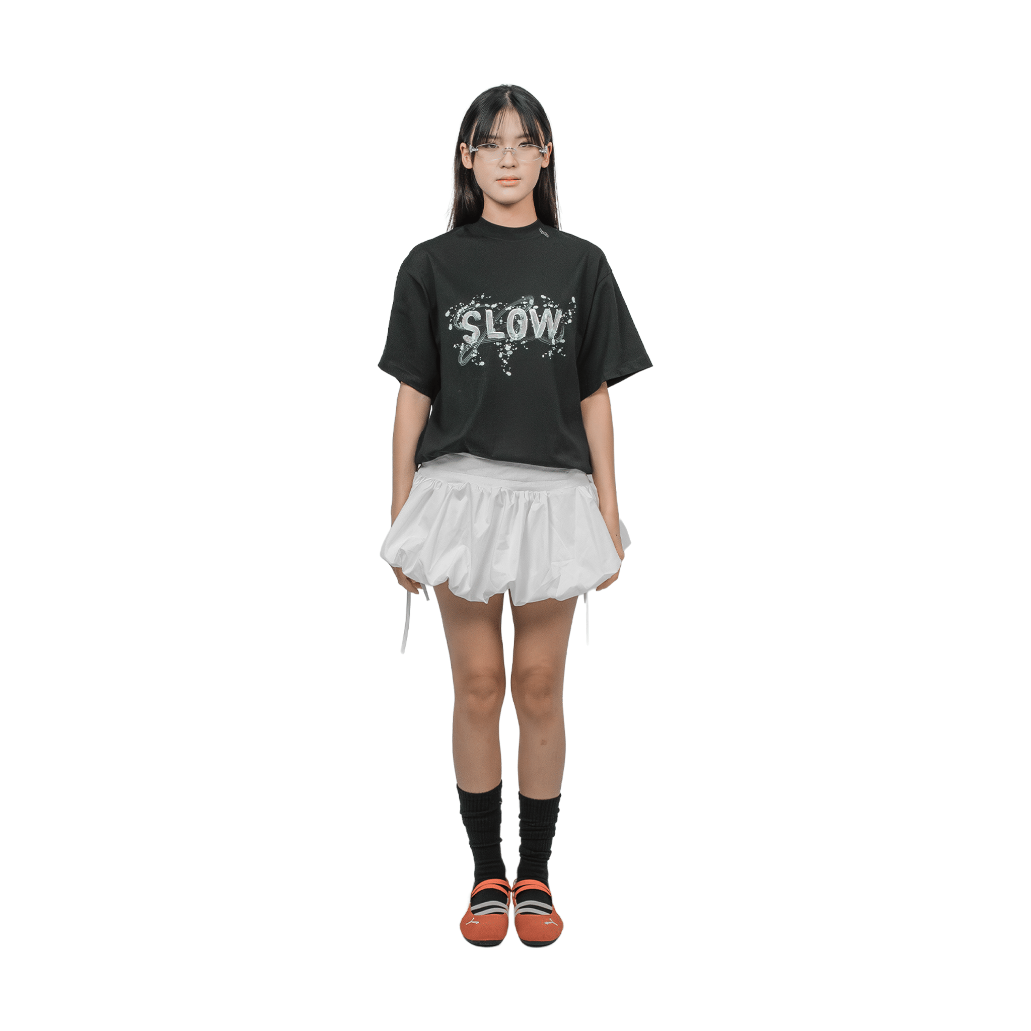 SLOWDOWN Handpainted Concrete Tee Black (FW25)