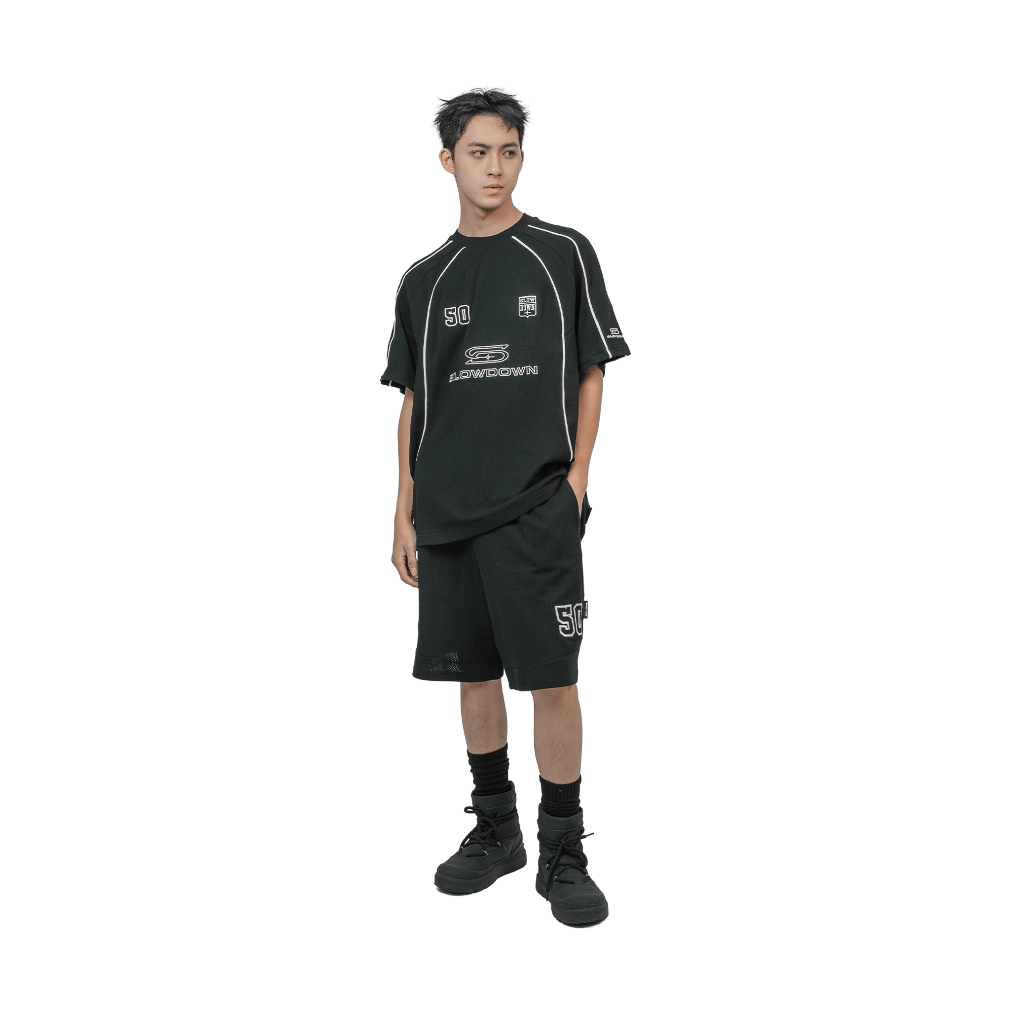 SLOWDOWN Soccer Shorts Black (FW25)