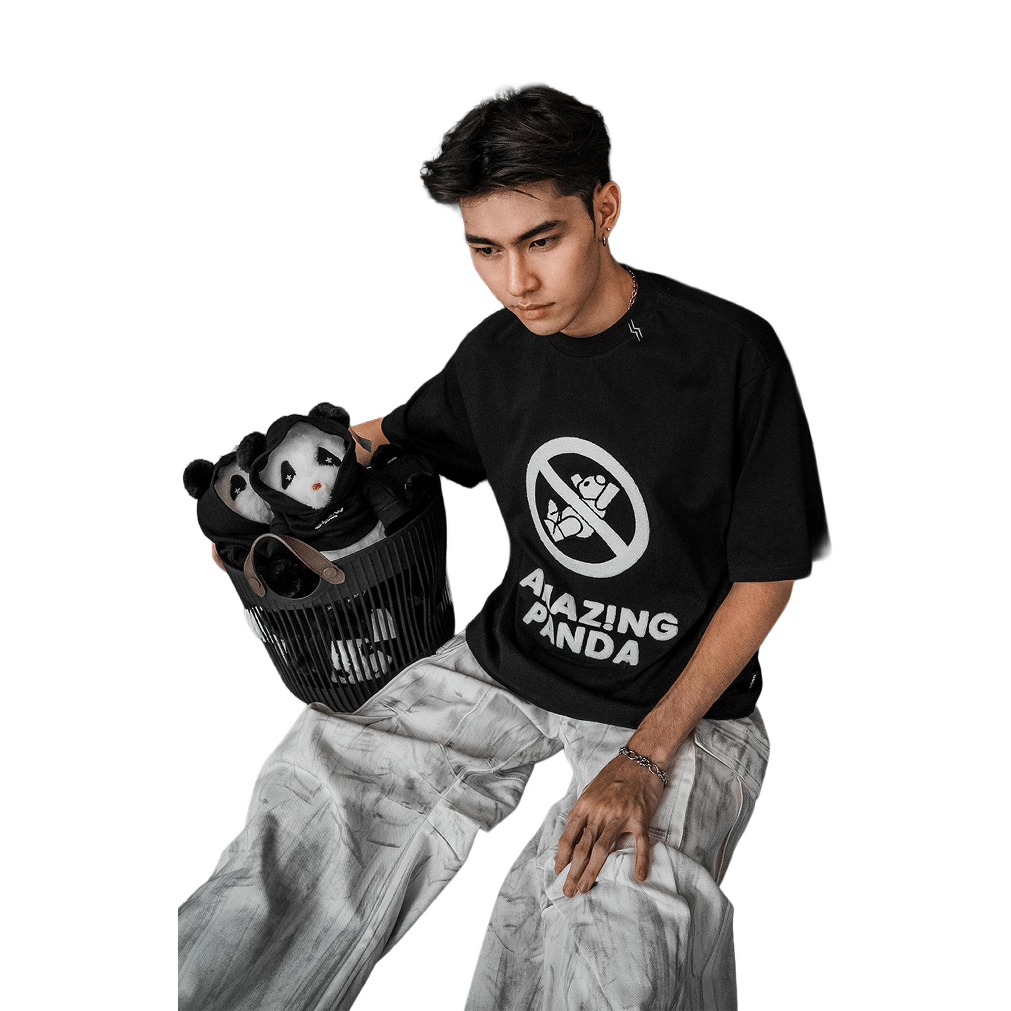 SLOWDOWN No Falling Tee Black (SS25)