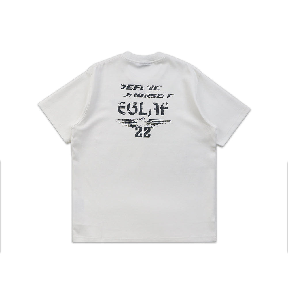 EGLAF R//W Distressed Texts Tee White (FW25)